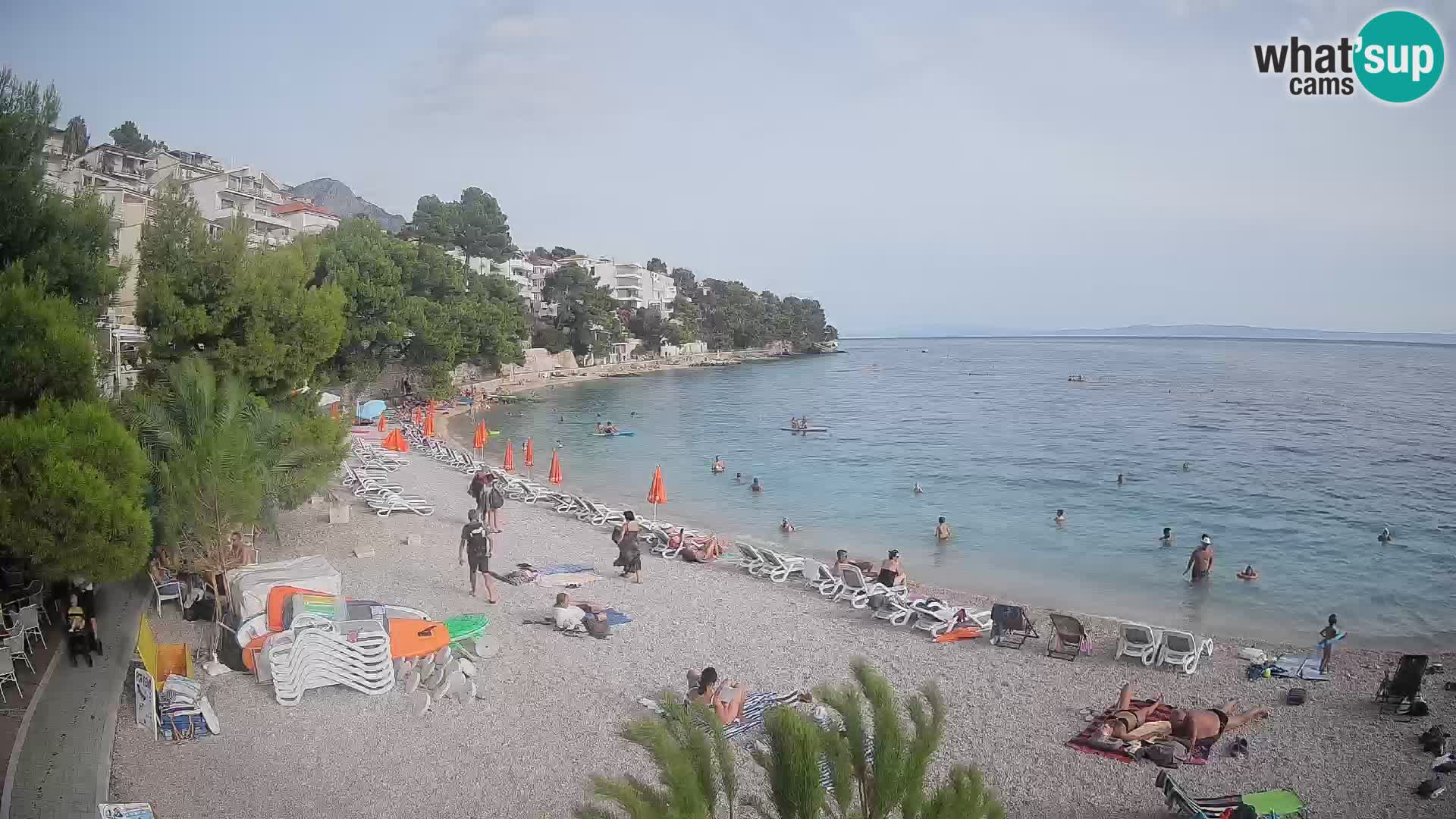 Webcam Plage Lučica Brela – Vue en direct sur la côte adriatique