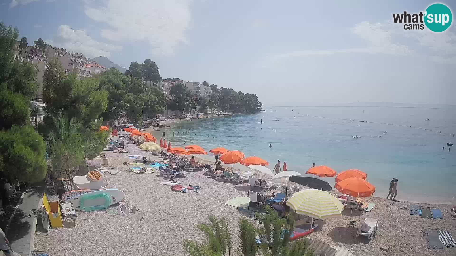 Webcam Plage Lučica Brela – Vue en direct sur la côte adriatique
