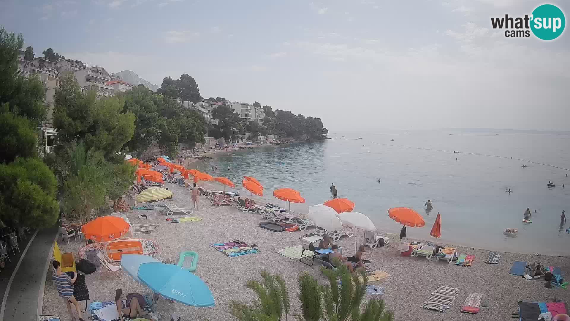 Webcam Lučica Strand Beach Brela – Liveblick von der Adriaküste