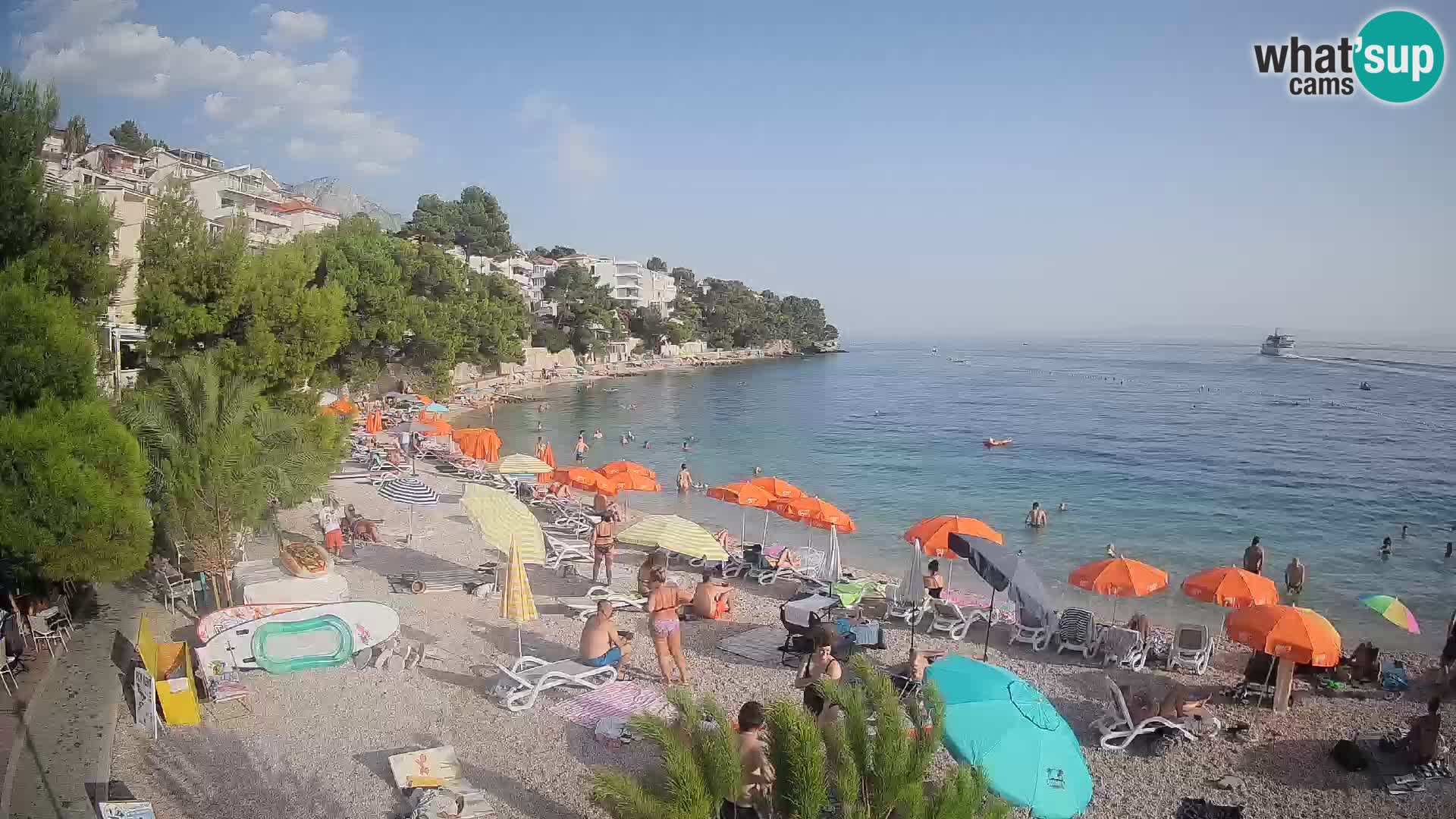 Webcam Lučica Strand Beach Brela – Liveblick von der Adriaküste