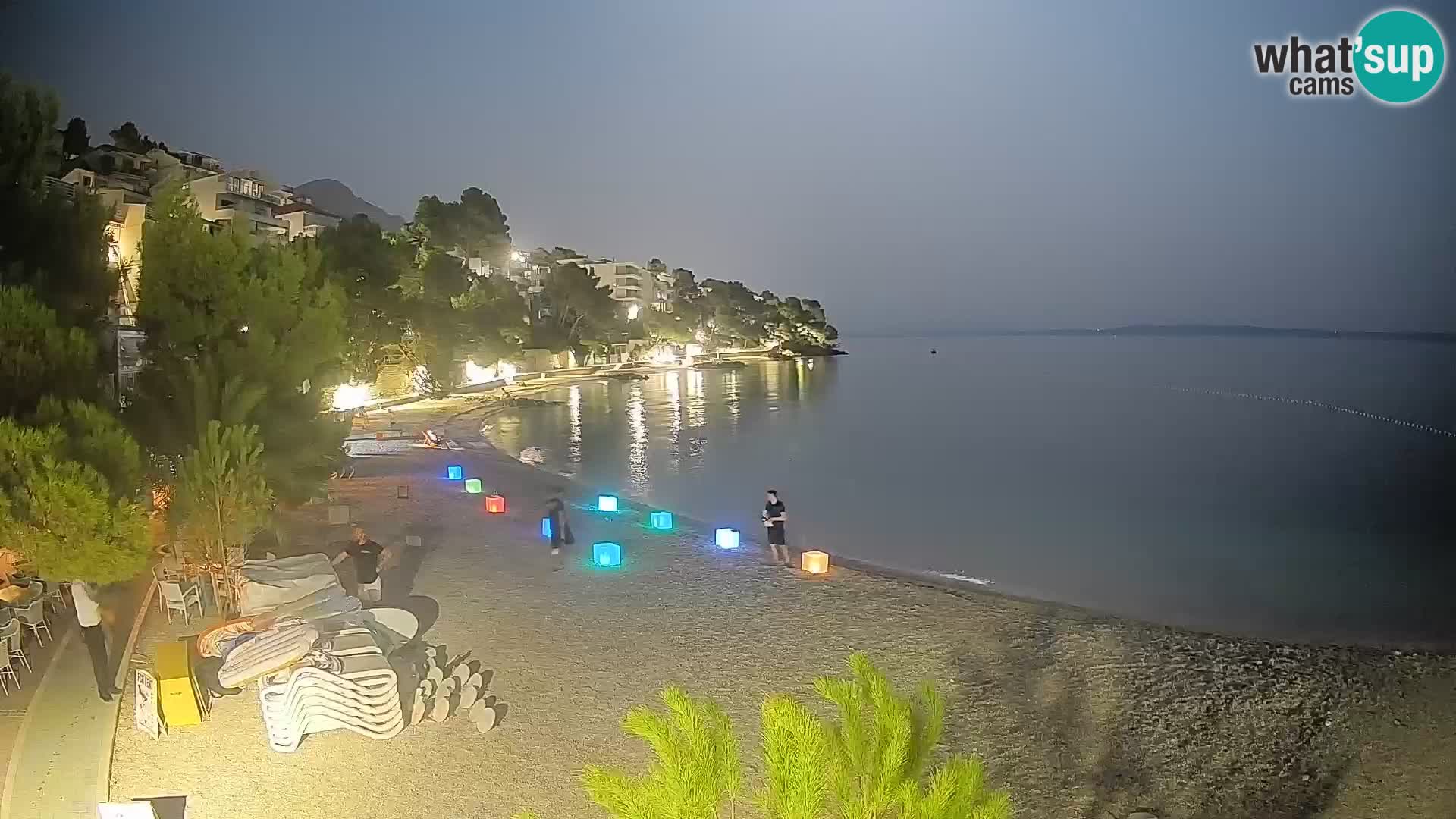 Webcam Plage Lučica Brela – Vue en direct sur la côte adriatique