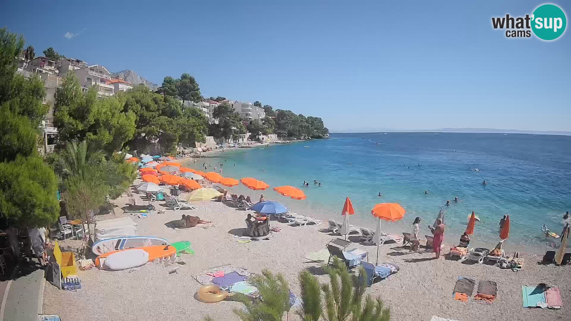 Webcam Plage Lučica Brela – Vue en direct sur la côte adriatique