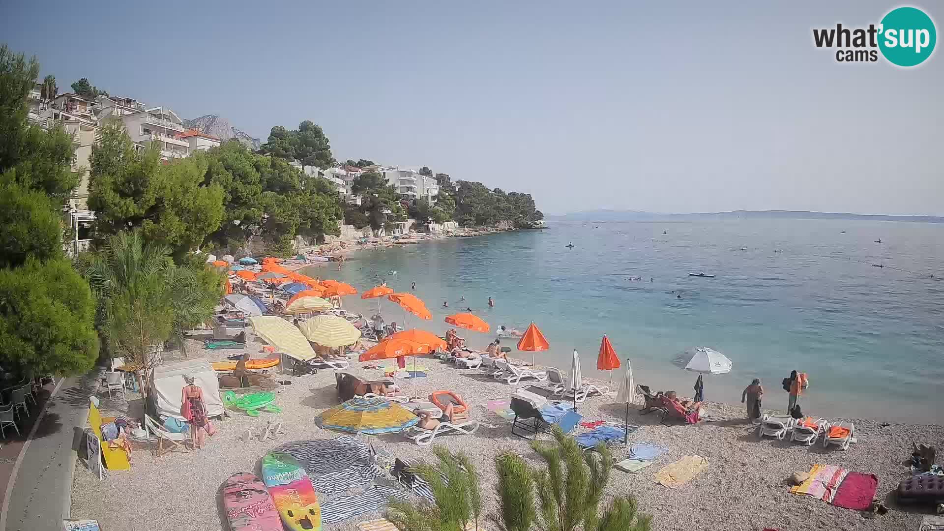 Webcam Lučica Strand Beach Brela – Liveblick von der Adriaküste