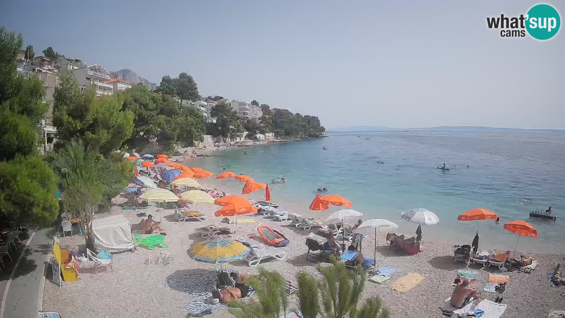 Webcam Lučica Strand Beach Brela – Liveblick von der Adriaküste
