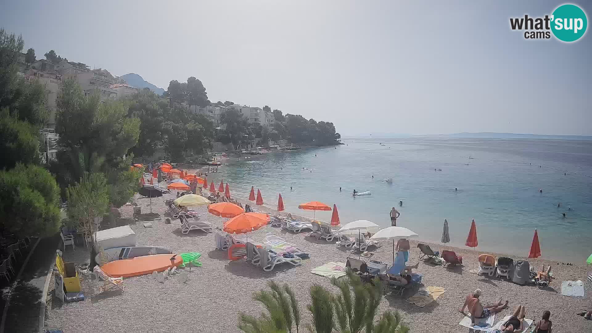 Webcam Plage Lučica Brela – Vue en direct sur la côte adriatique