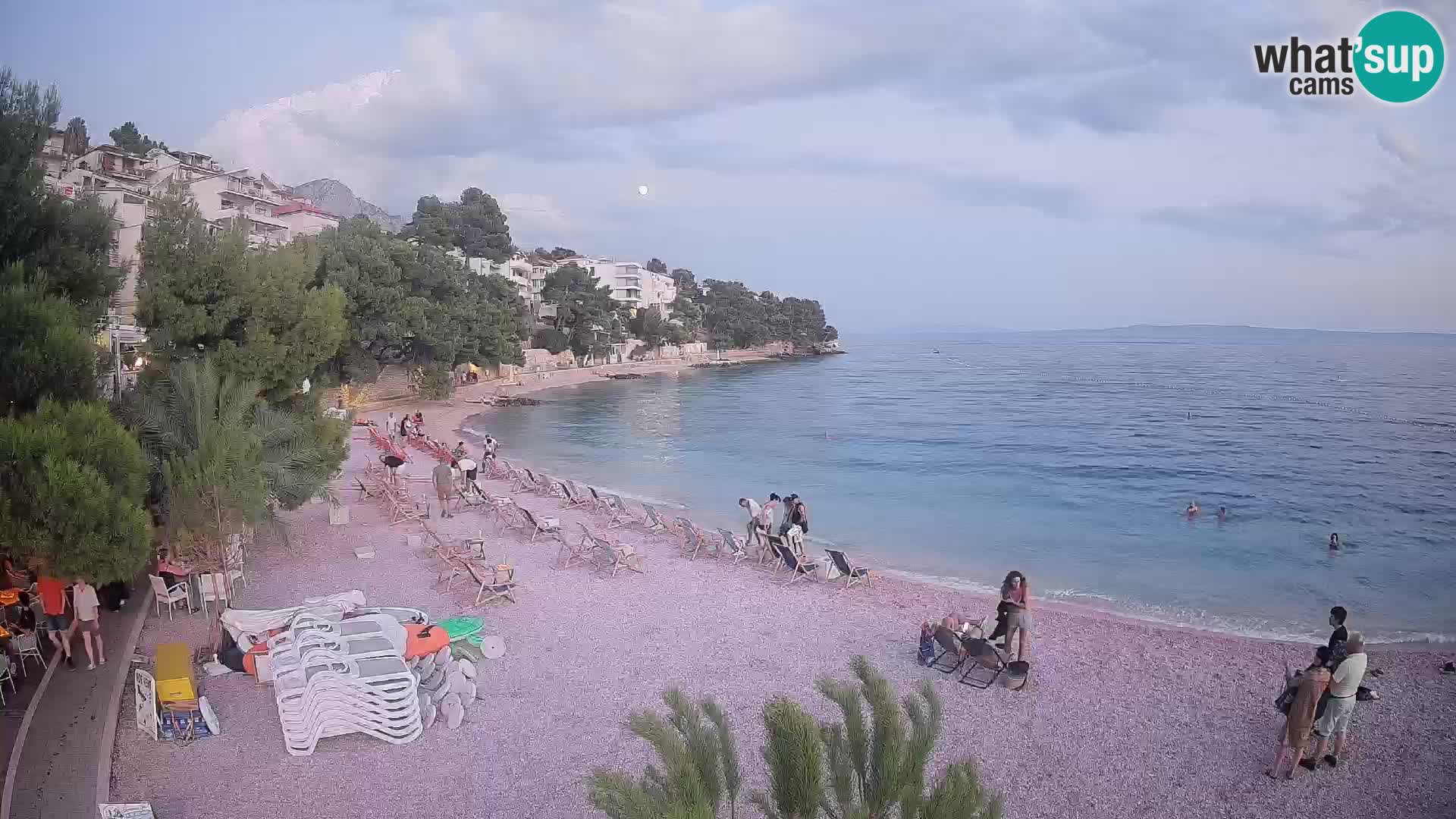 Webcam Lučica Strand Beach Brela – Liveblick von der Adriaküste