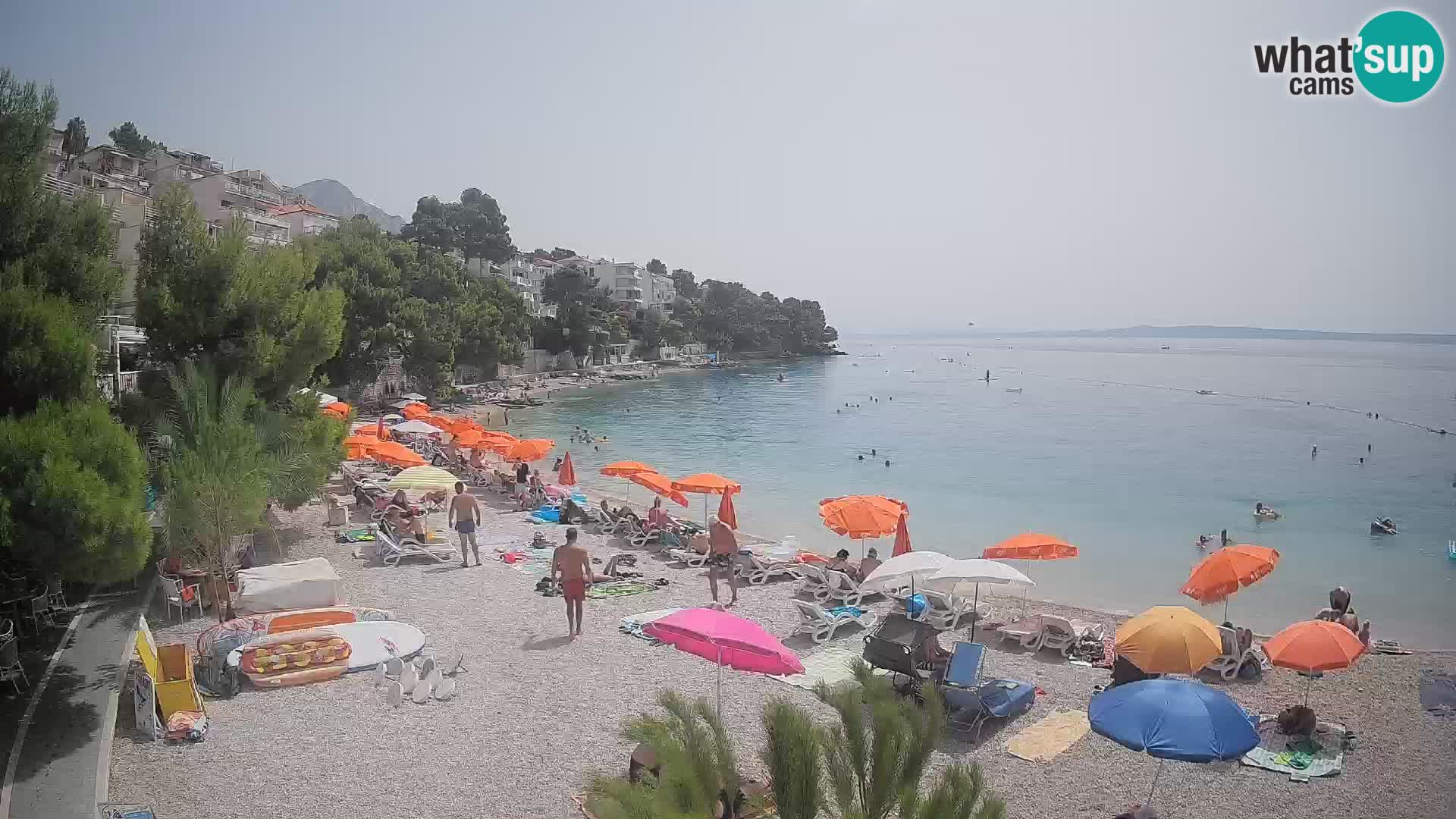 Webcam Lučica Strand Beach Brela – Liveblick von der Adriaküste