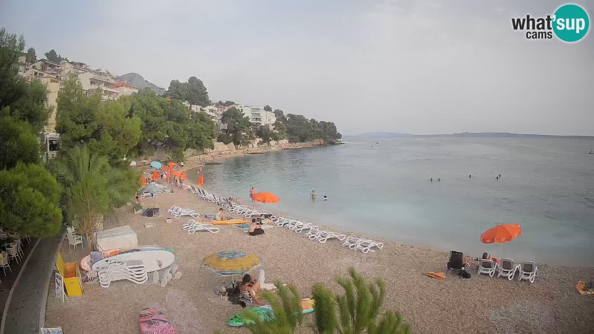 Webcam Lučica Strand Beach Brela – Liveblick von der Adriaküste