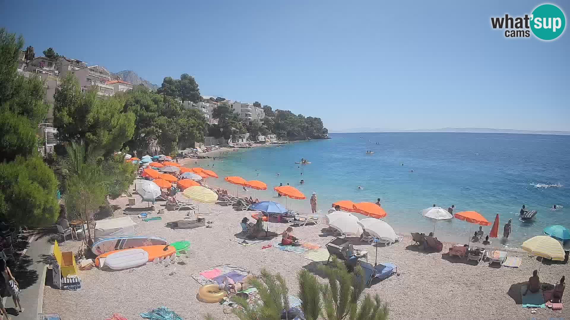 Webcam Playa Lučica Brela – Vista en directo de la costa adriática