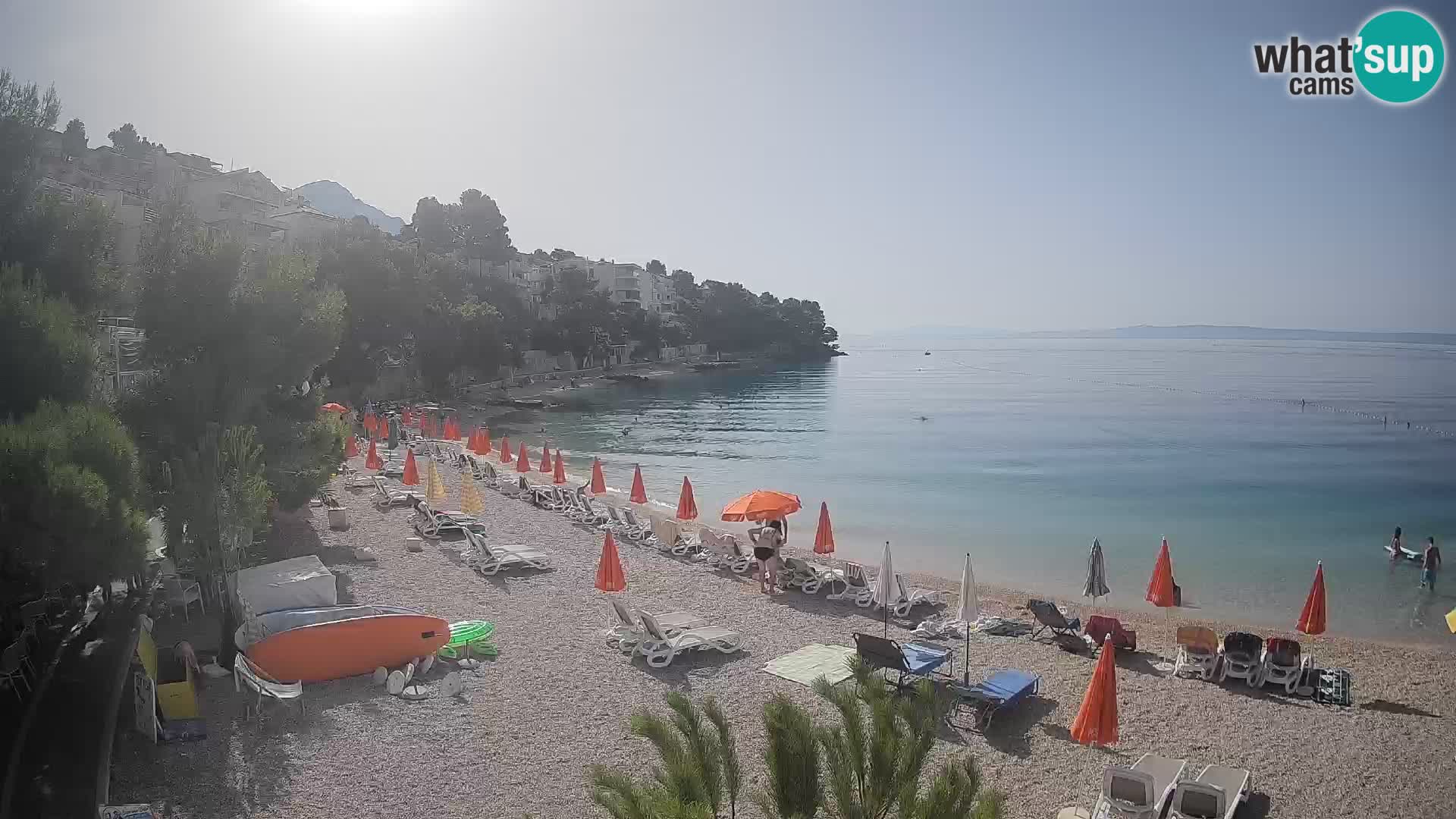 Web kamera Plaža Lučica Brela – Pogled uživo na jadransku obalu