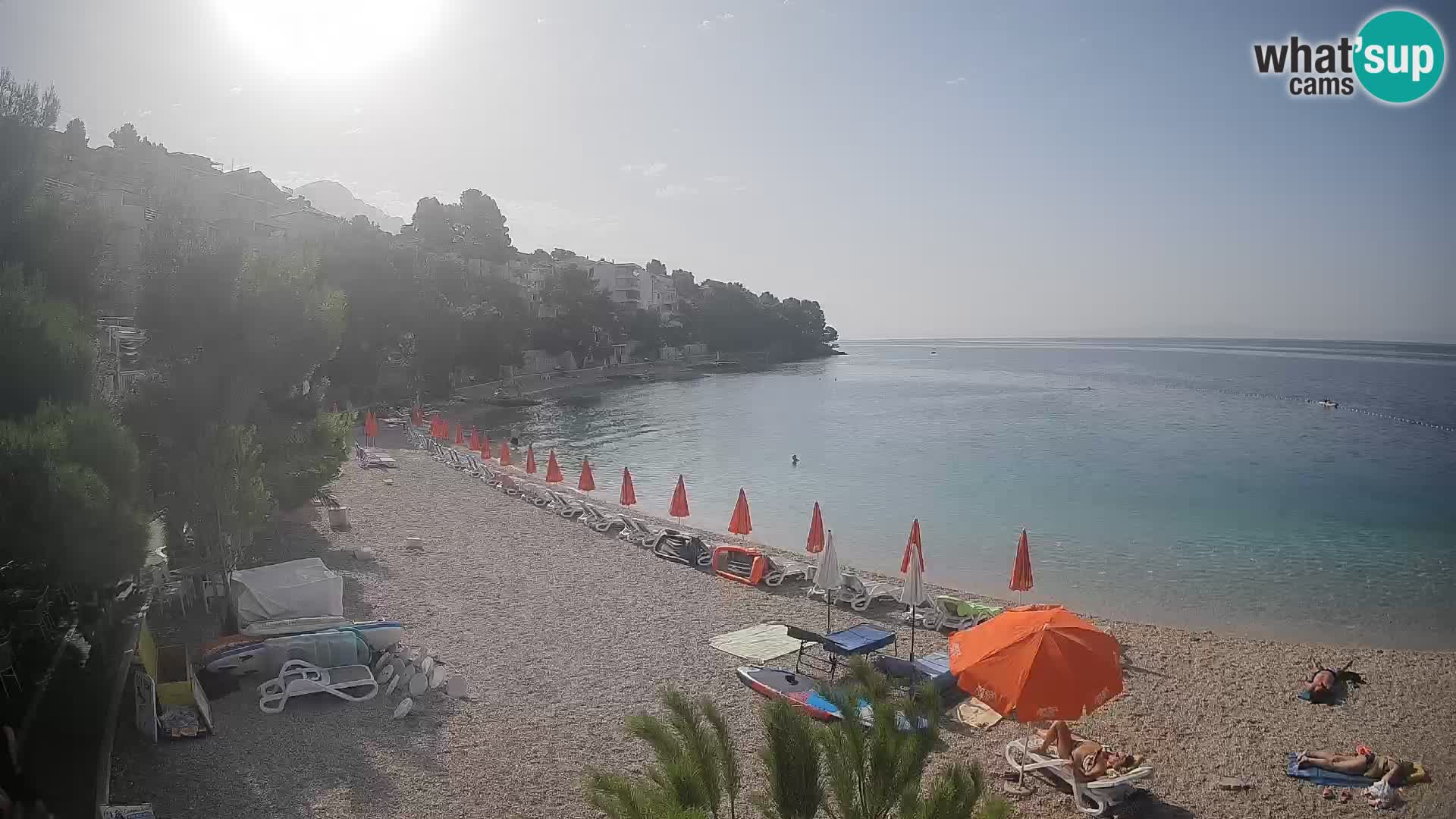 Webcam Lučica Strand Beach Brela – Liveblick von der Adriaküste