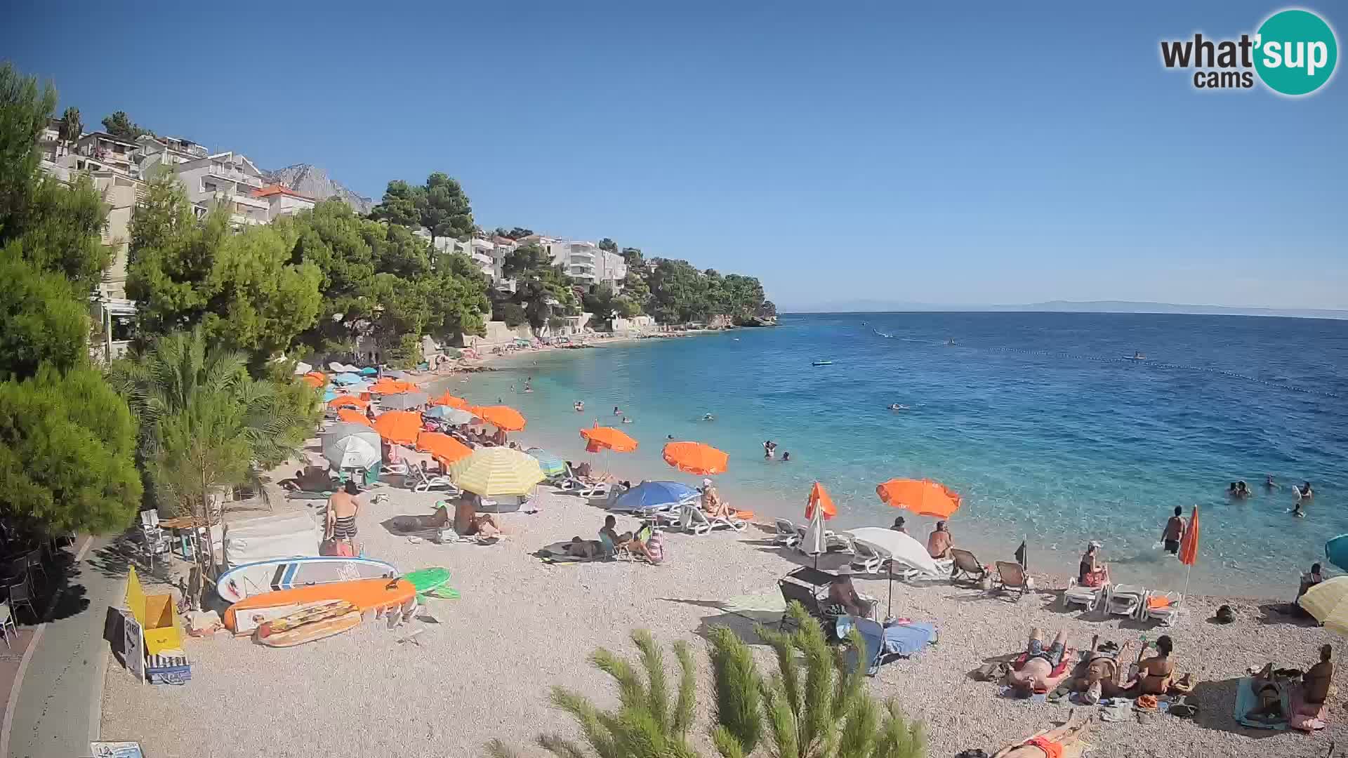 Webcam Spiaggia Lučica Brela – Vista live sulla costa adriatica