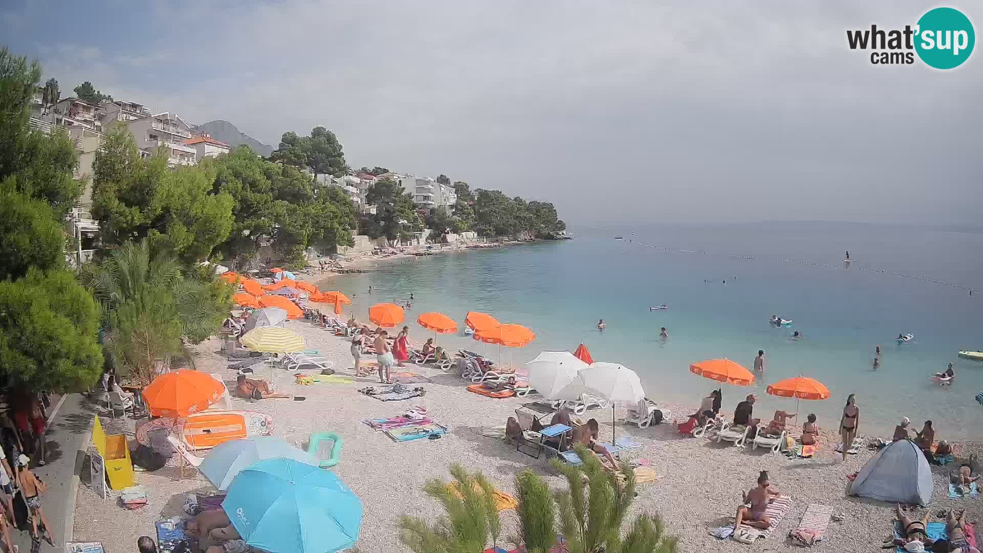 Webcam Spiaggia Lučica Brela – Vista live sulla costa adriatica