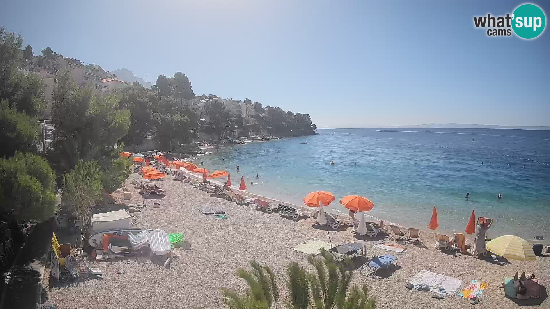 Webcam Spiaggia Lučica Brela – Vista live sulla costa adriatica