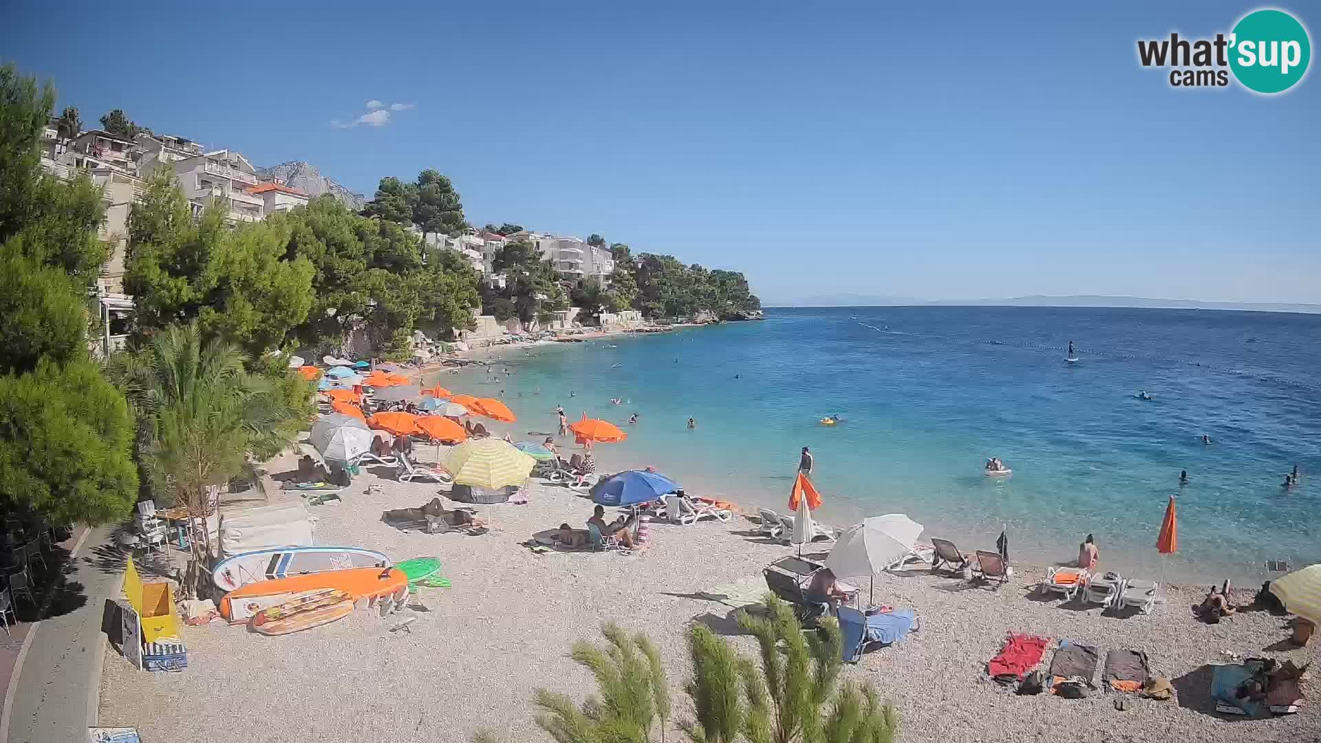 Webcam Spiaggia Lučica Brela – Vista live sulla costa adriatica