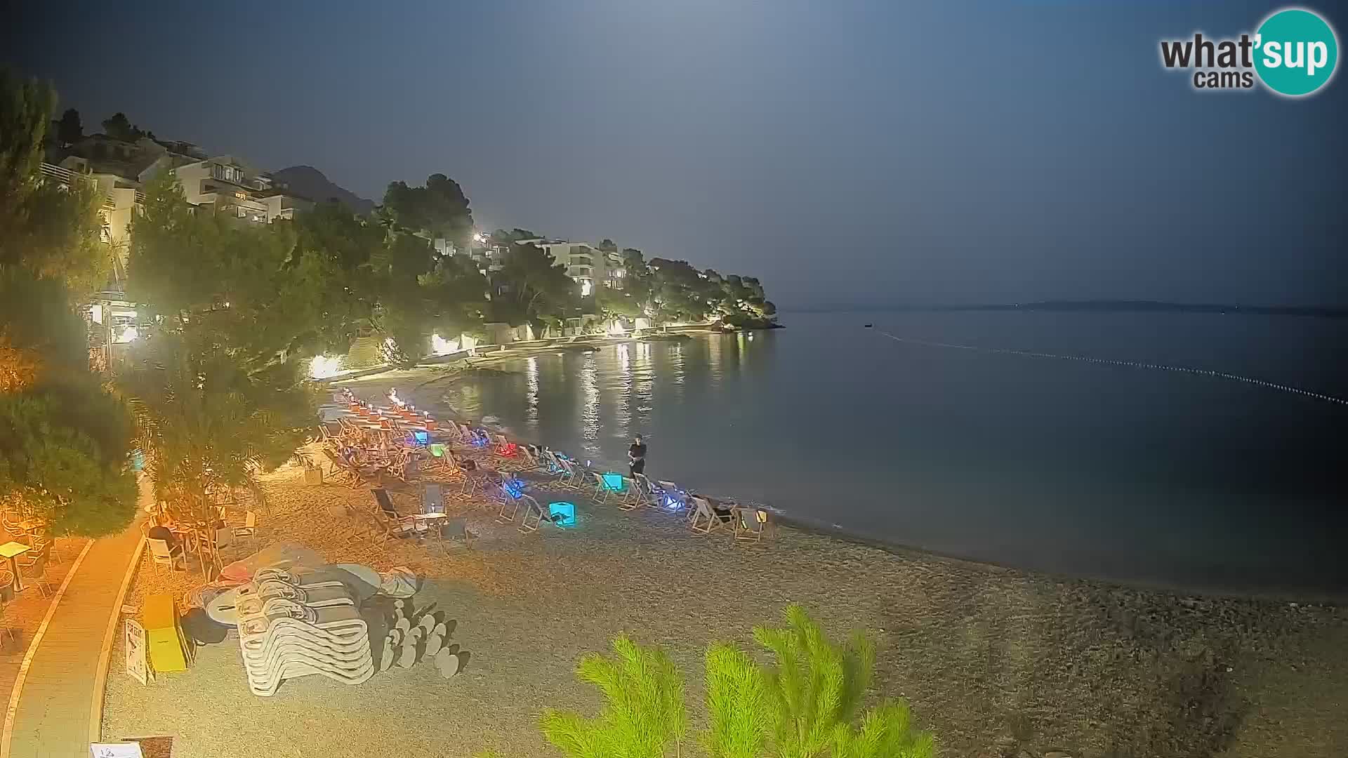 Webcam Lučica Strand Beach Brela – Liveblick von der Adriaküste