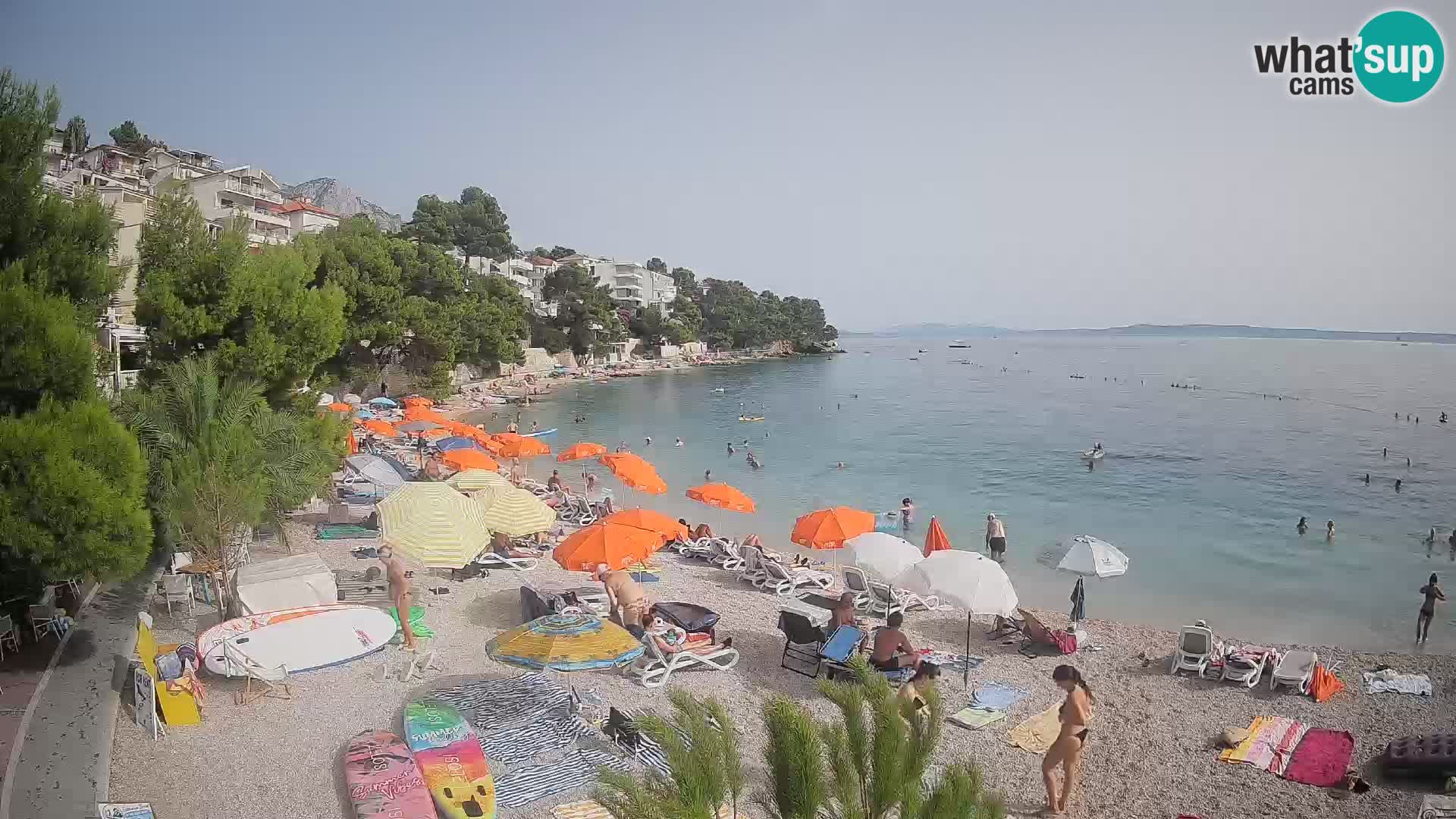 Webcam Lučica Strand Beach Brela – Liveblick von der Adriaküste