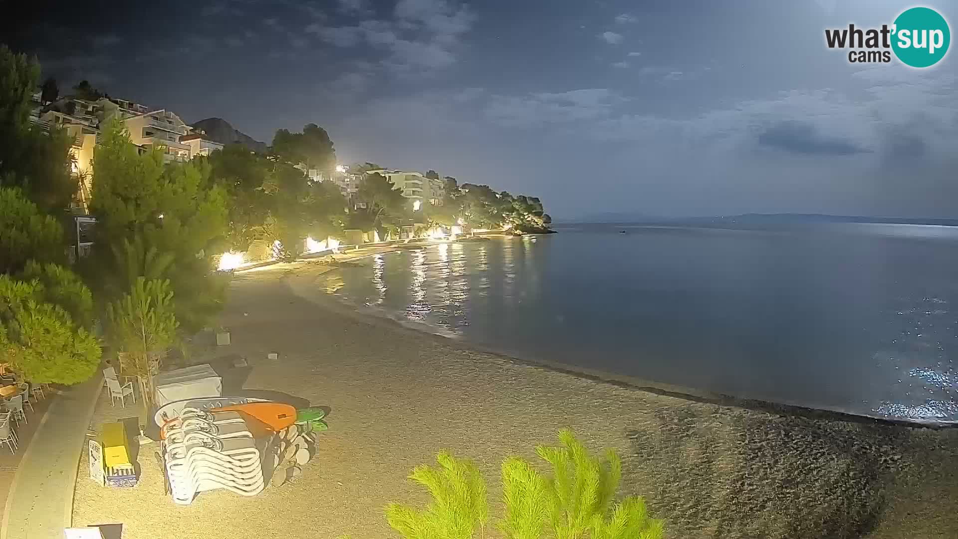 Spletna kamera Plaža Lučica Brela – Pogled v živo na Jadransko obalo