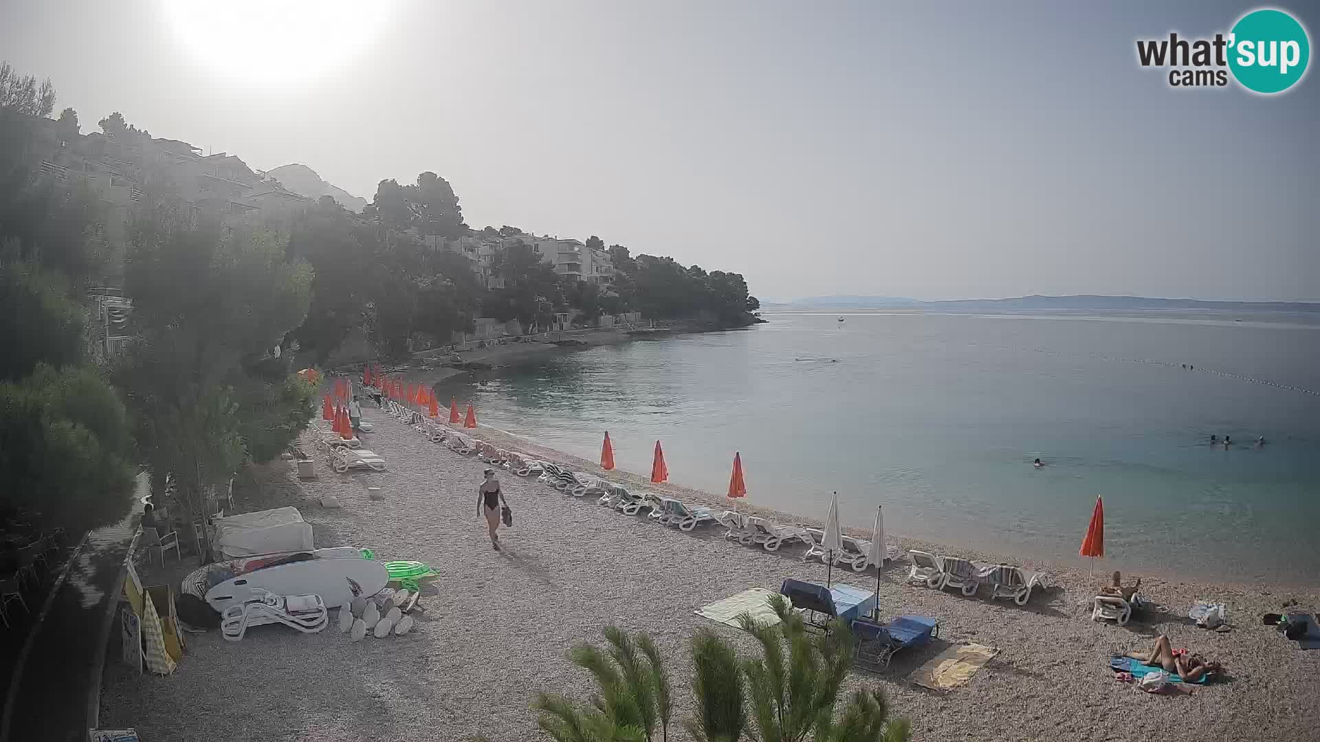Webcam Lučica Strand Beach Brela – Liveblick von der Adriaküste