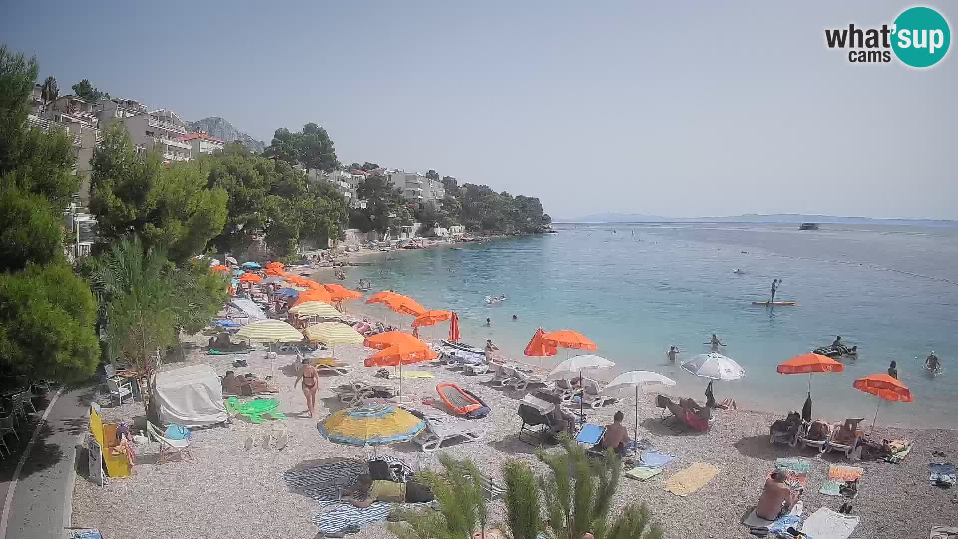 Webcam Lučica Strand Beach Brela – Liveblick von der Adriaküste
