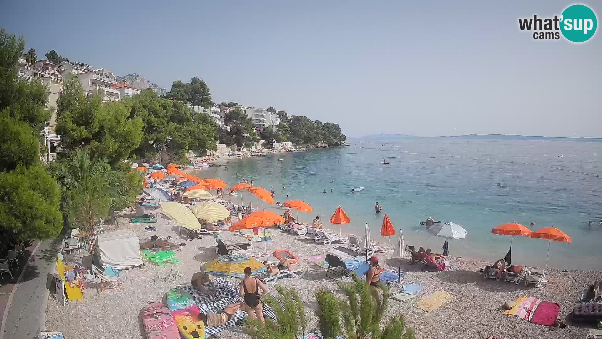 Webcam Plage Lučica Brela – Vue en direct sur la côte adriatique