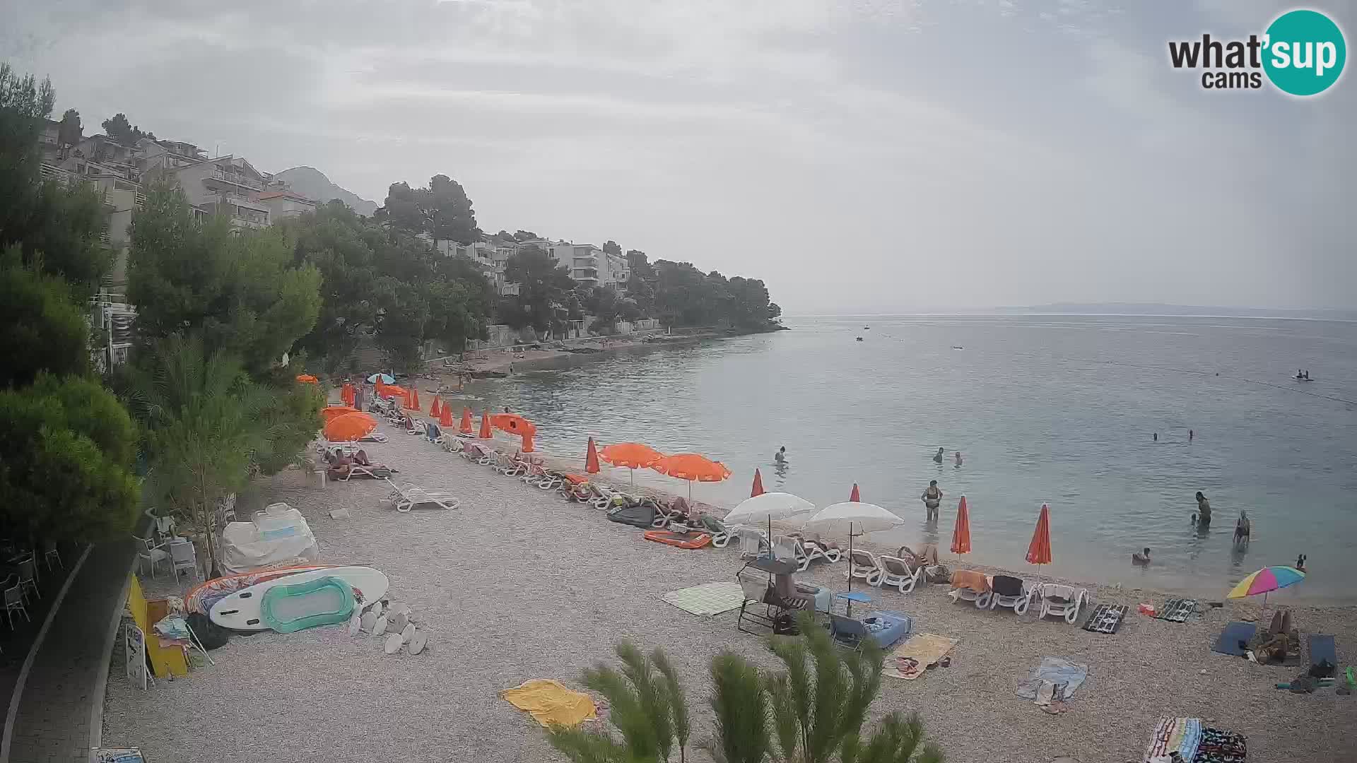 Webcam Plage Lučica Brela – Vue en direct sur la côte adriatique