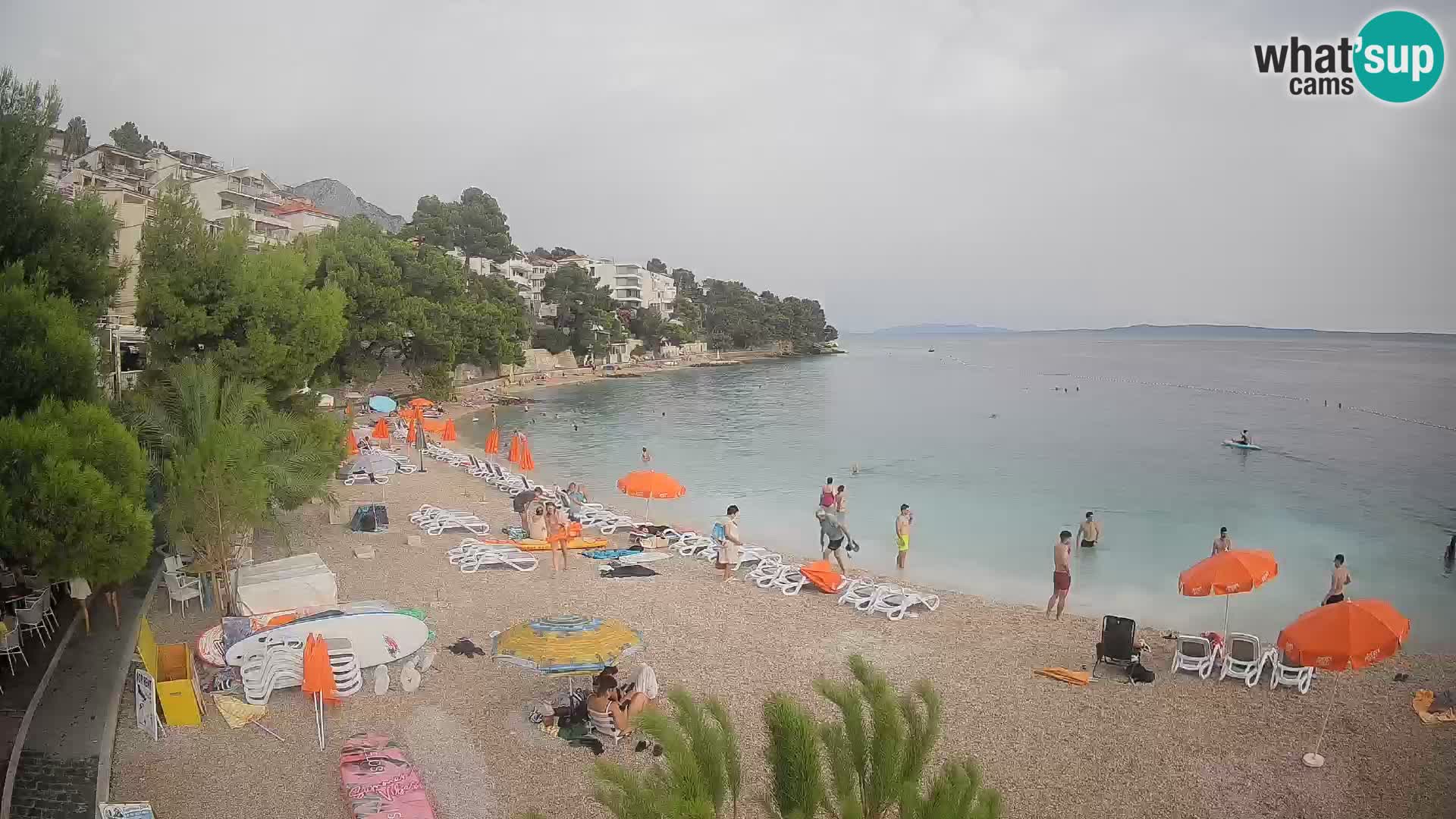 Webcam Lučica Strand Beach Brela – Liveblick von der Adriaküste