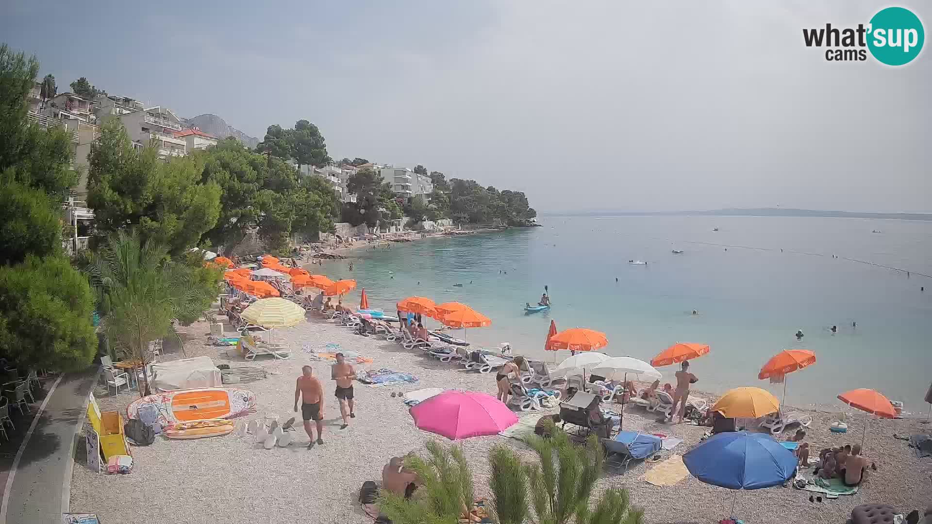 Webcam Plage Lučica Brela – Vue en direct sur la côte adriatique