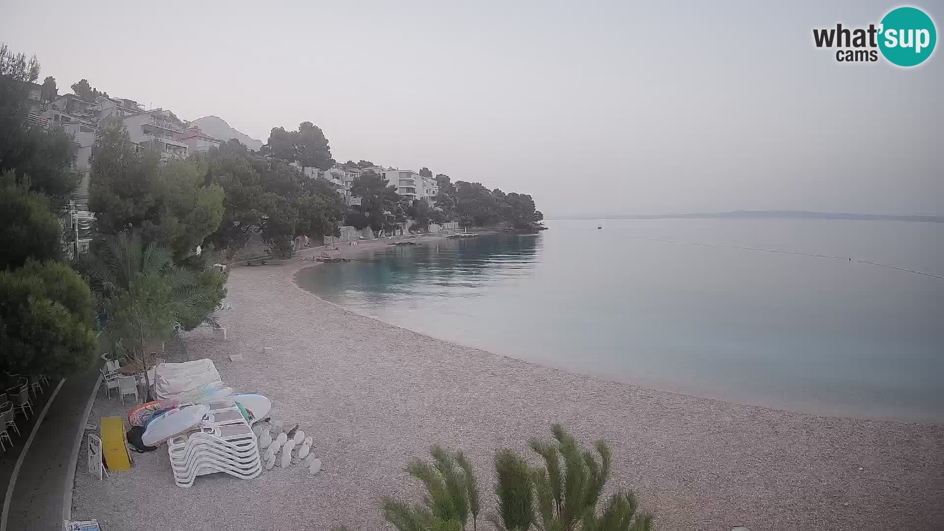 Webcam Plage Lučica Brela – Vue en direct sur la côte adriatique