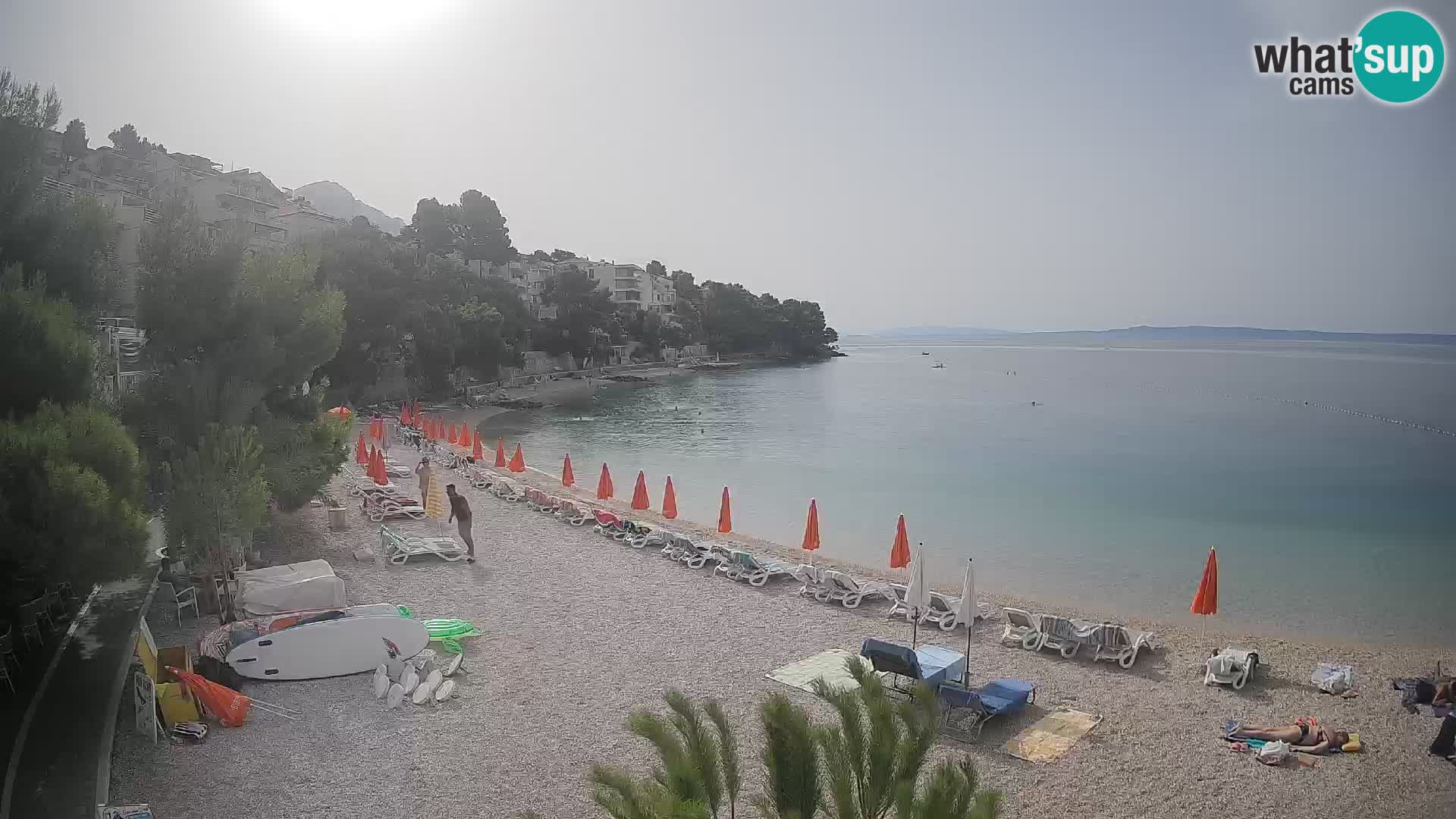 Webcam Lučica Strand Beach Brela – Liveblick von der Adriaküste