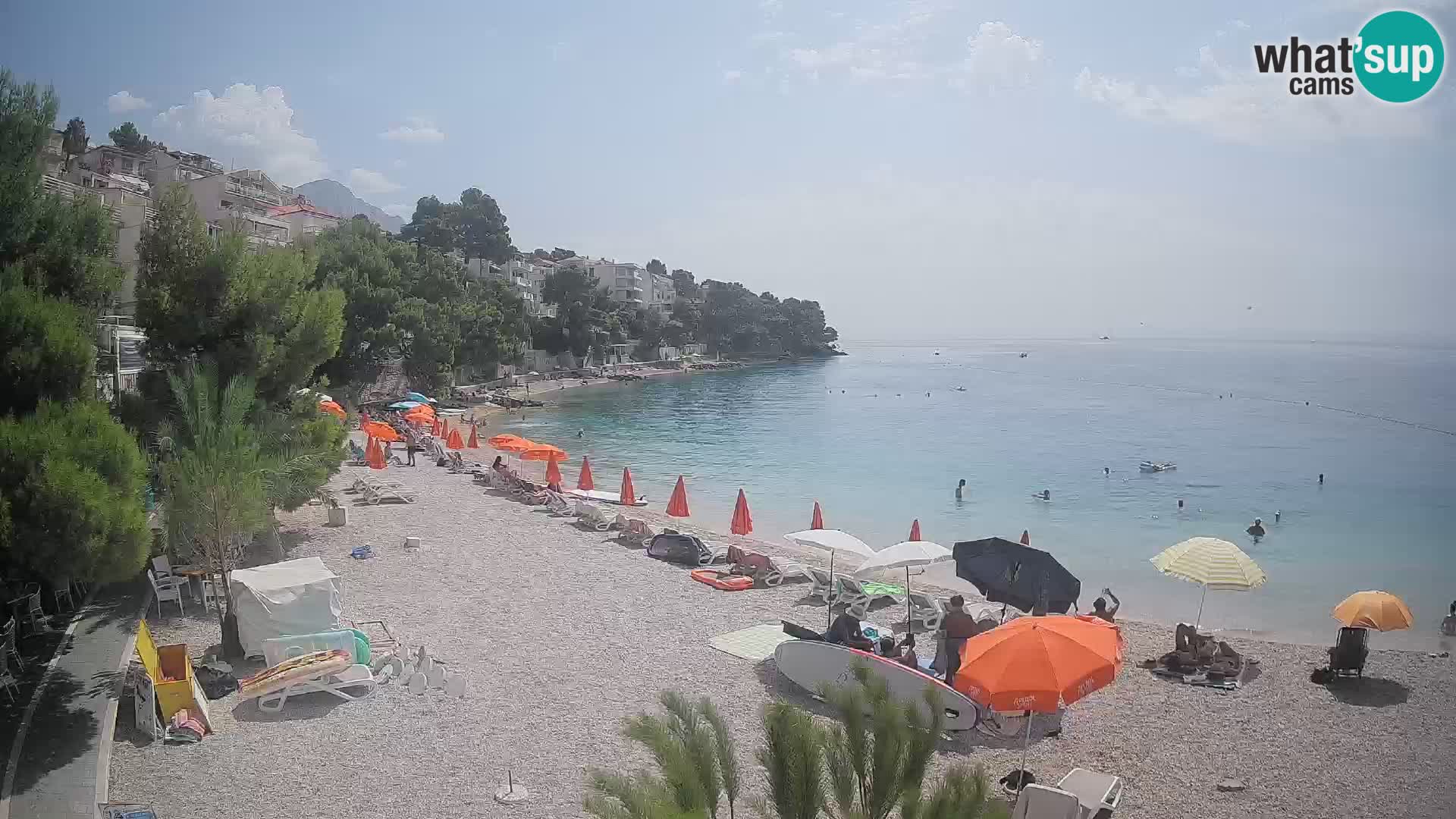 Webcam Lučica Strand Beach Brela – Liveblick von der Adriaküste