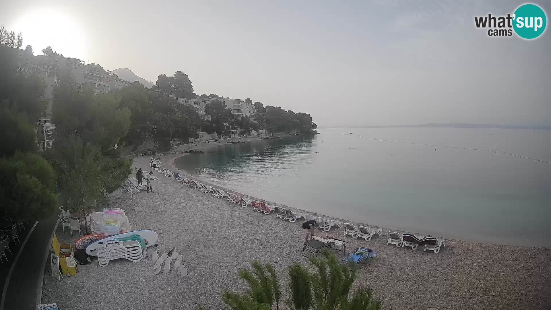 Webcam Lučica Strand Beach Brela – Liveblick von der Adriaküste