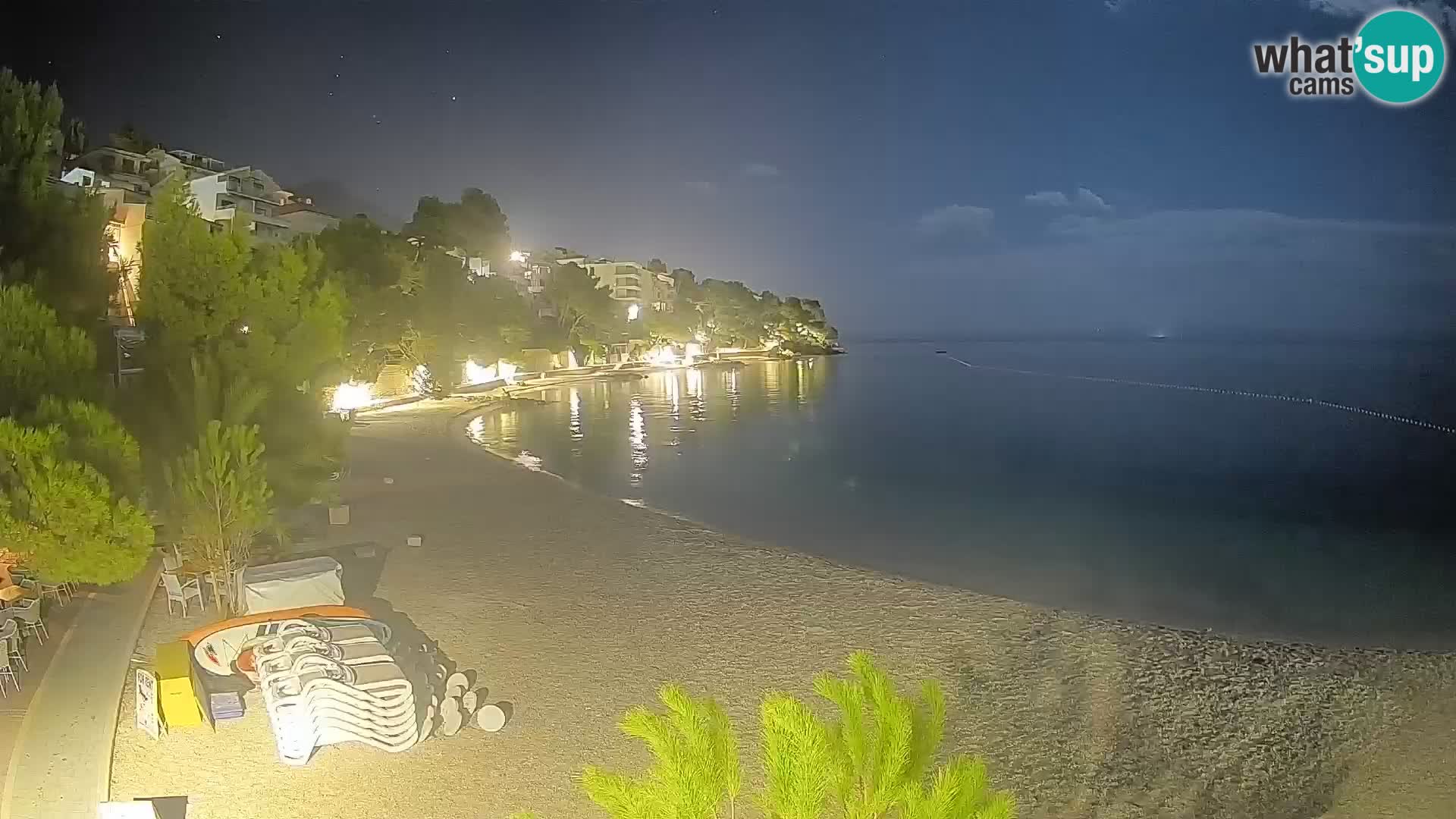 Web kamera Plaža Lučica Brela – Pogled uživo na jadransku obalu