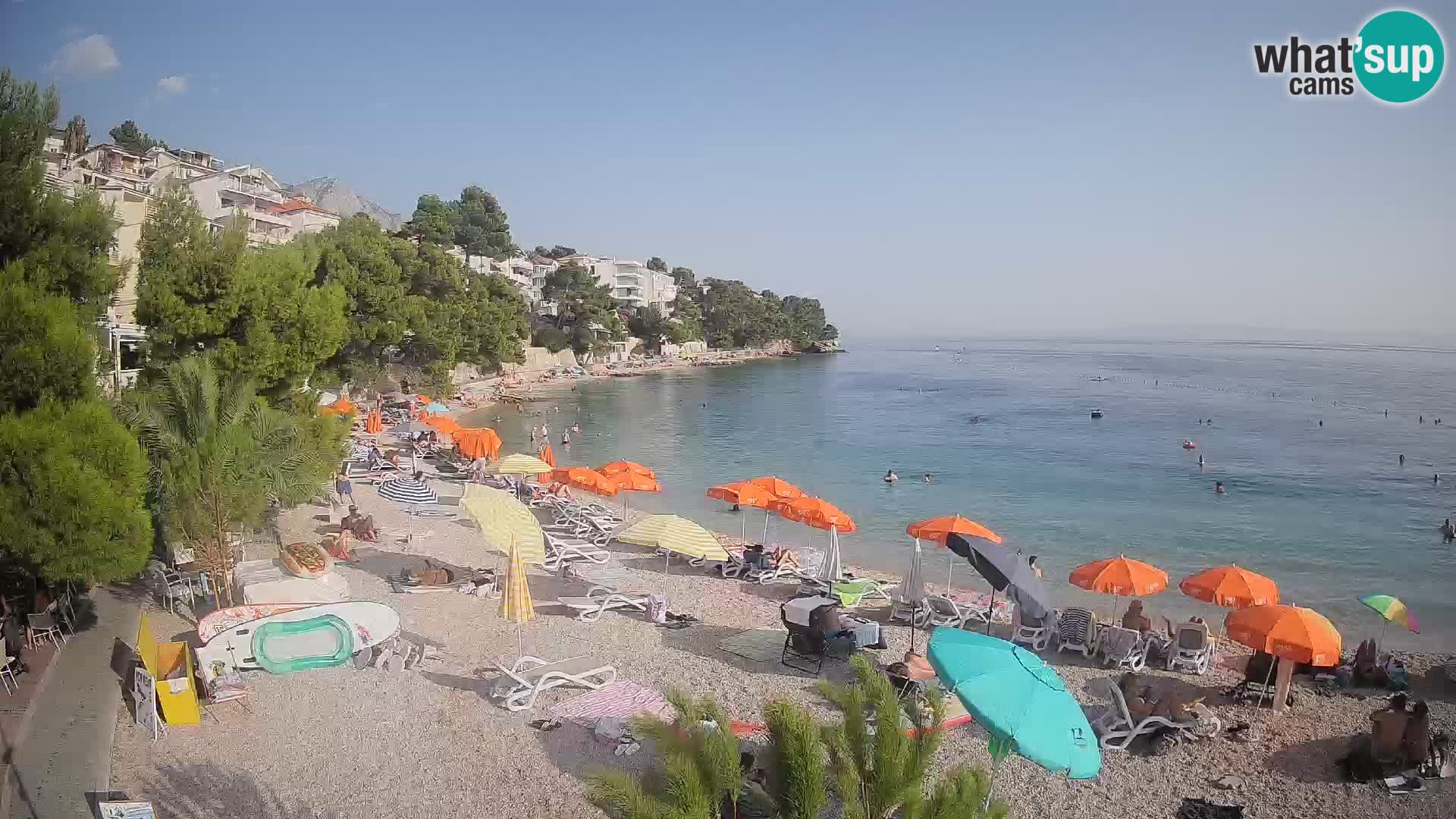 Webcam Lučica Strand Beach Brela – Liveblick von der Adriaküste