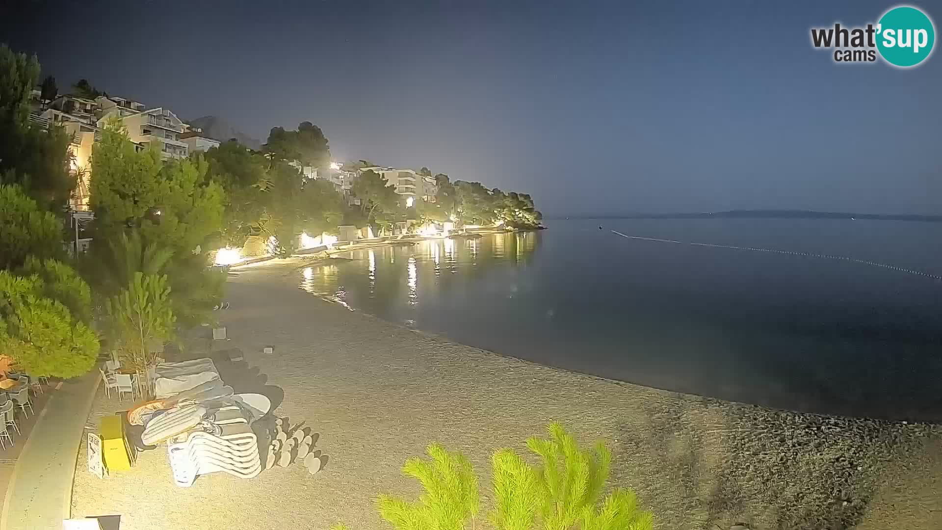 Webcam Lučica Strand Beach Brela – Liveblick von der Adriaküste