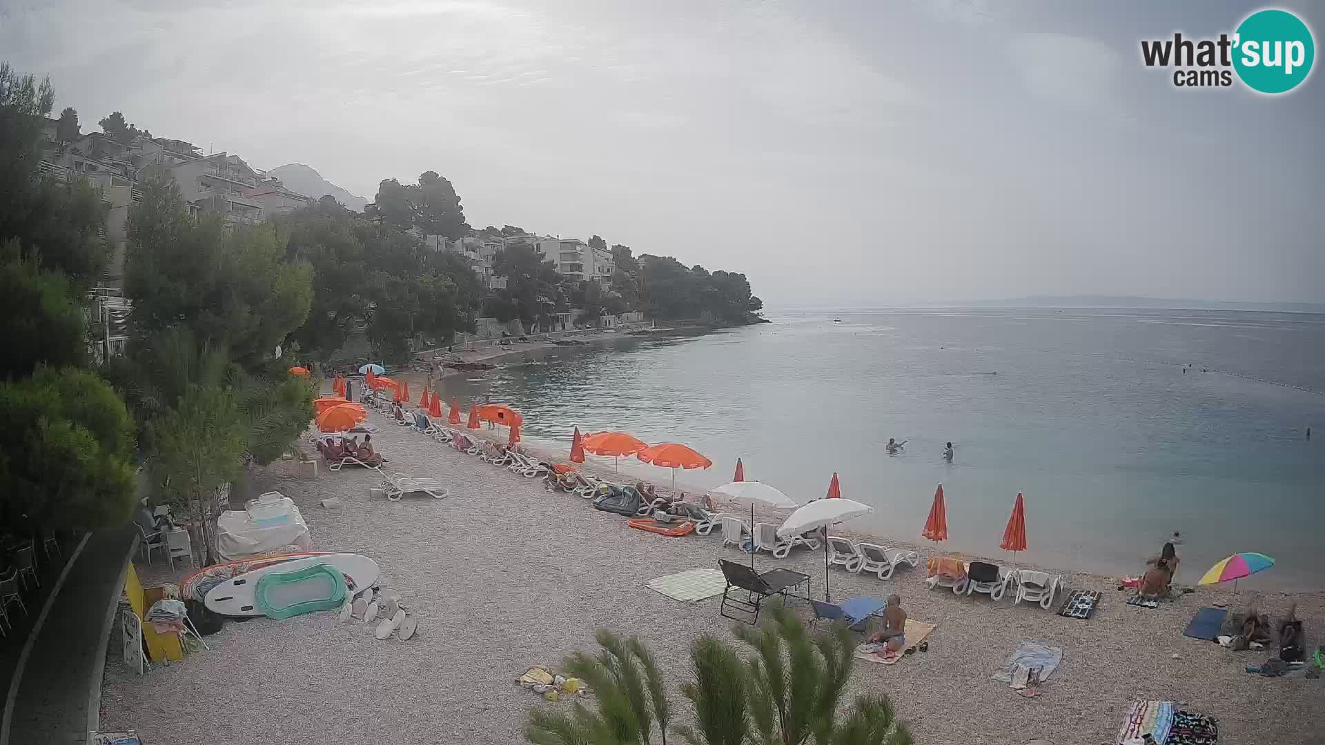 Webcam Plage Lučica Brela – Vue en direct sur la côte adriatique