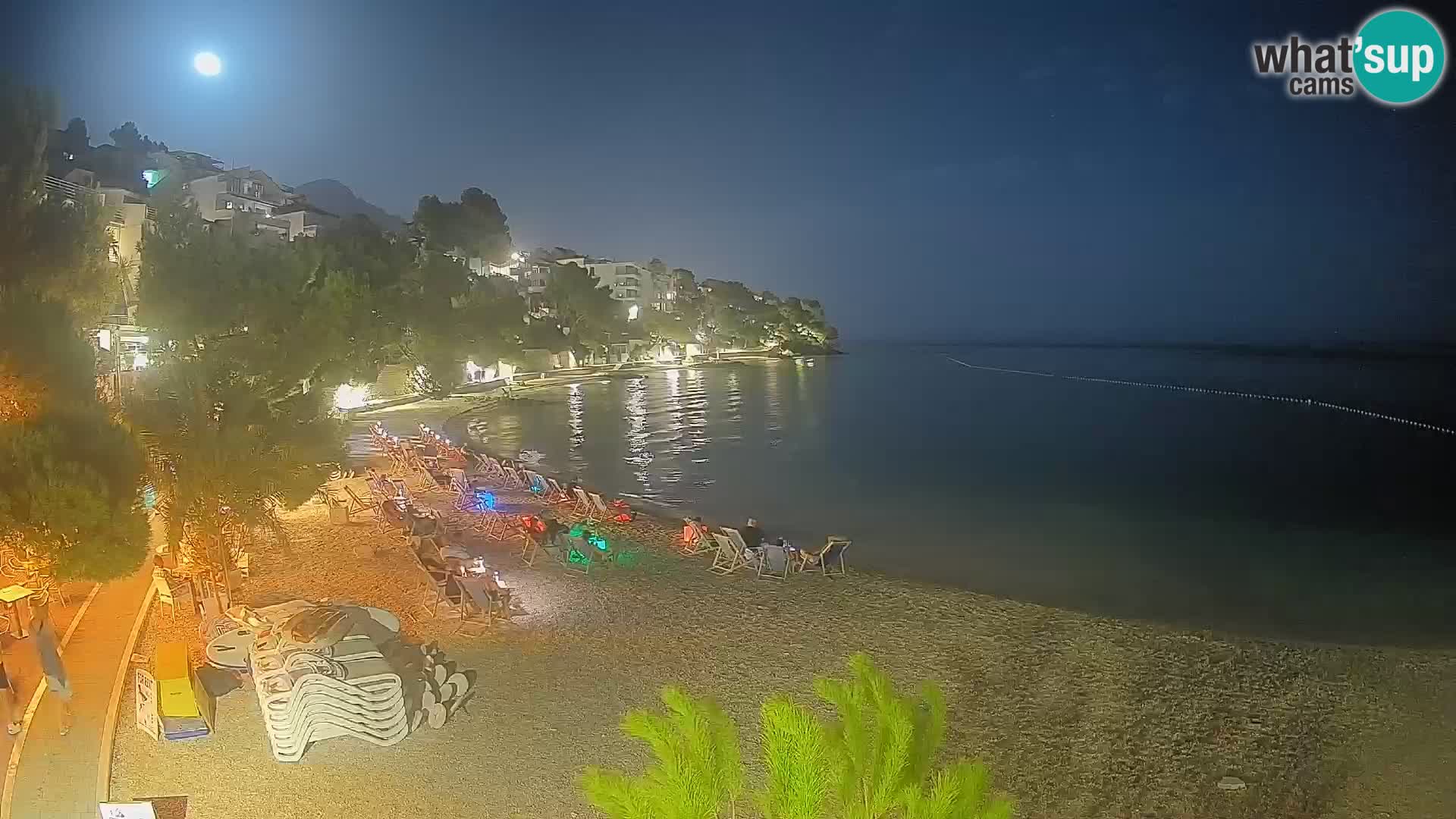 Web kamera Plaža Lučica Brela – Pogled uživo na jadransku obalu