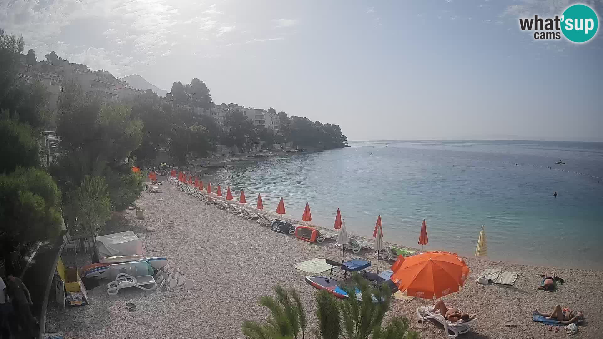 Webcam Spiaggia Lučica Brela – Vista live sulla costa adriatica
