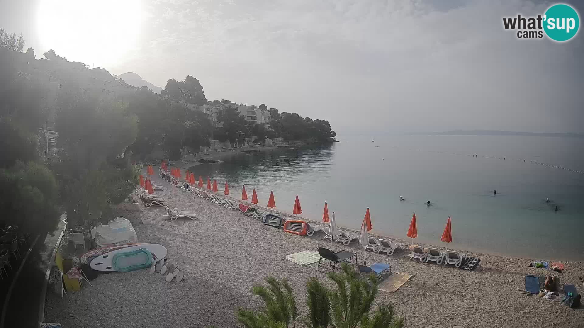 Spletna kamera Plaža Lučica Brela – Pogled v živo na Jadransko obalo