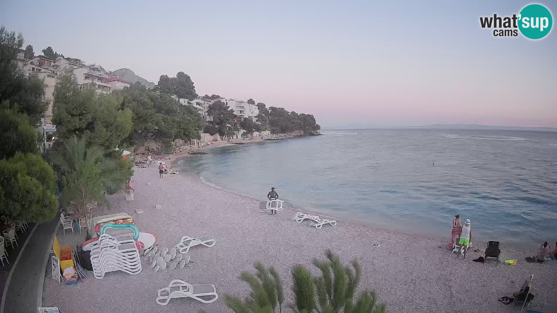 Webcam Plage Lučica Brela – Vue en direct sur la côte adriatique