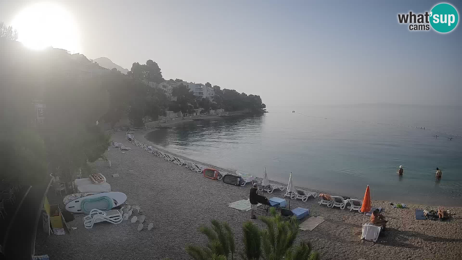 Spletna kamera Plaža Lučica Brela – Pogled v živo na Jadransko obalo