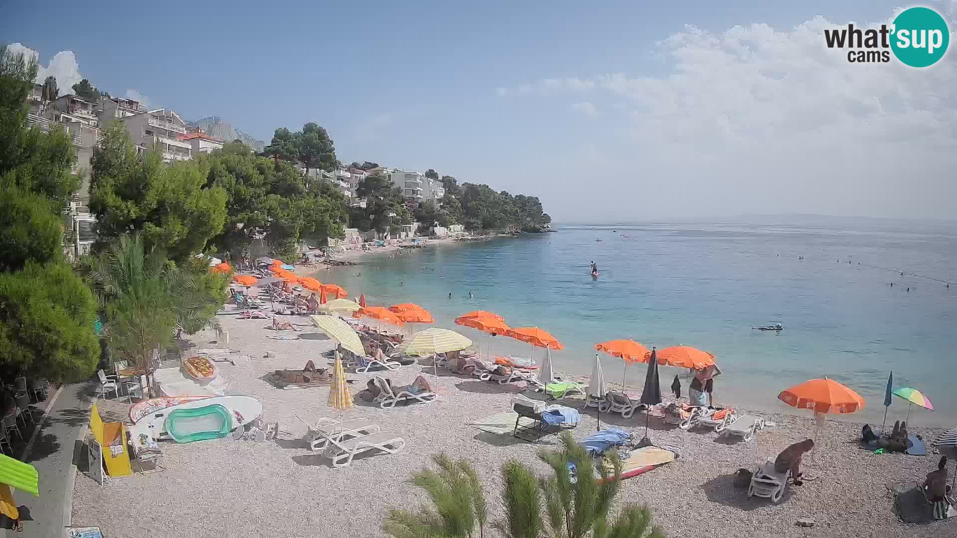 Web kamera Plaža Lučica Brela – Pogled uživo na jadransku obalu