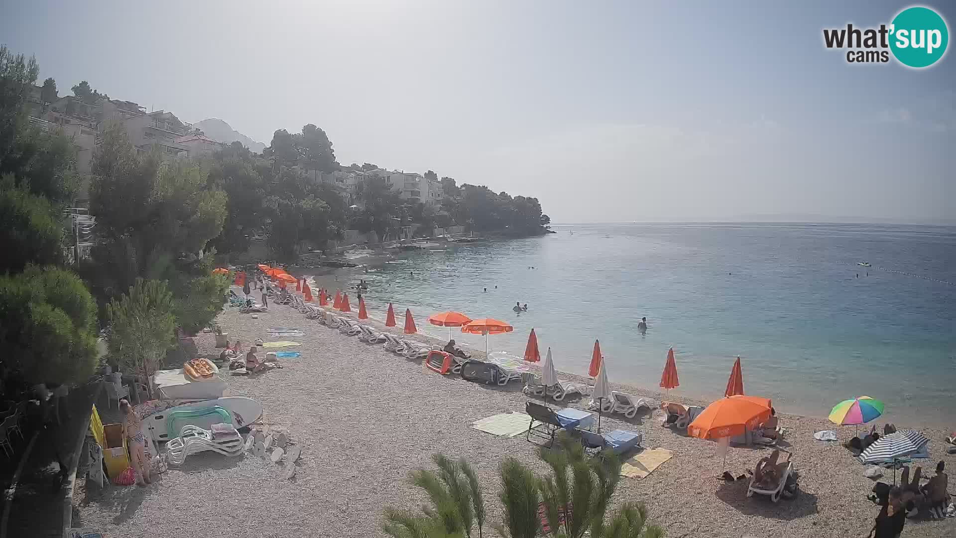 Webcam Plage Lučica Brela – Vue en direct sur la côte adriatique
