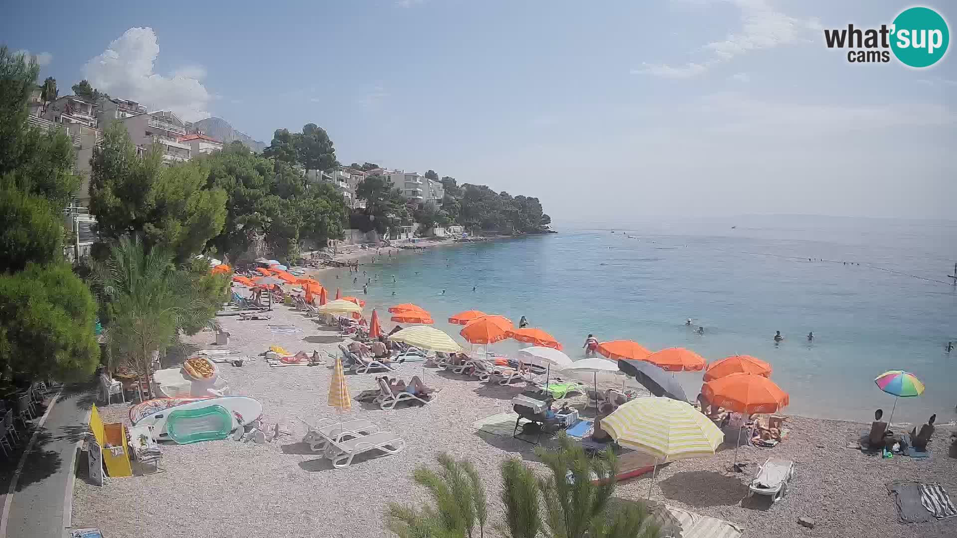 Spletna kamera Plaža Lučica Brela – Pogled v živo na Jadransko obalo