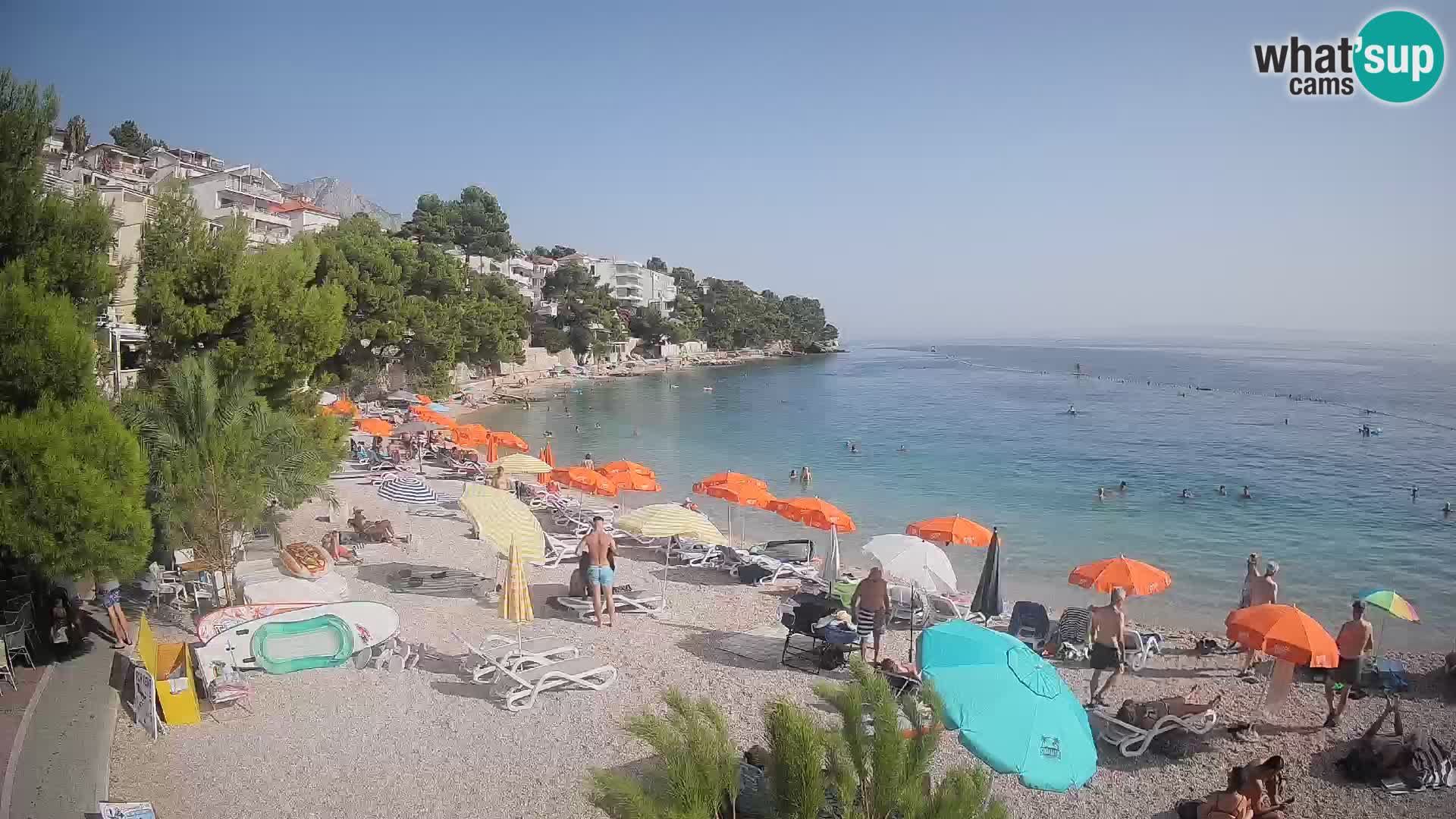 Spletna kamera Plaža Lučica Brela – Pogled v živo na Jadransko obalo