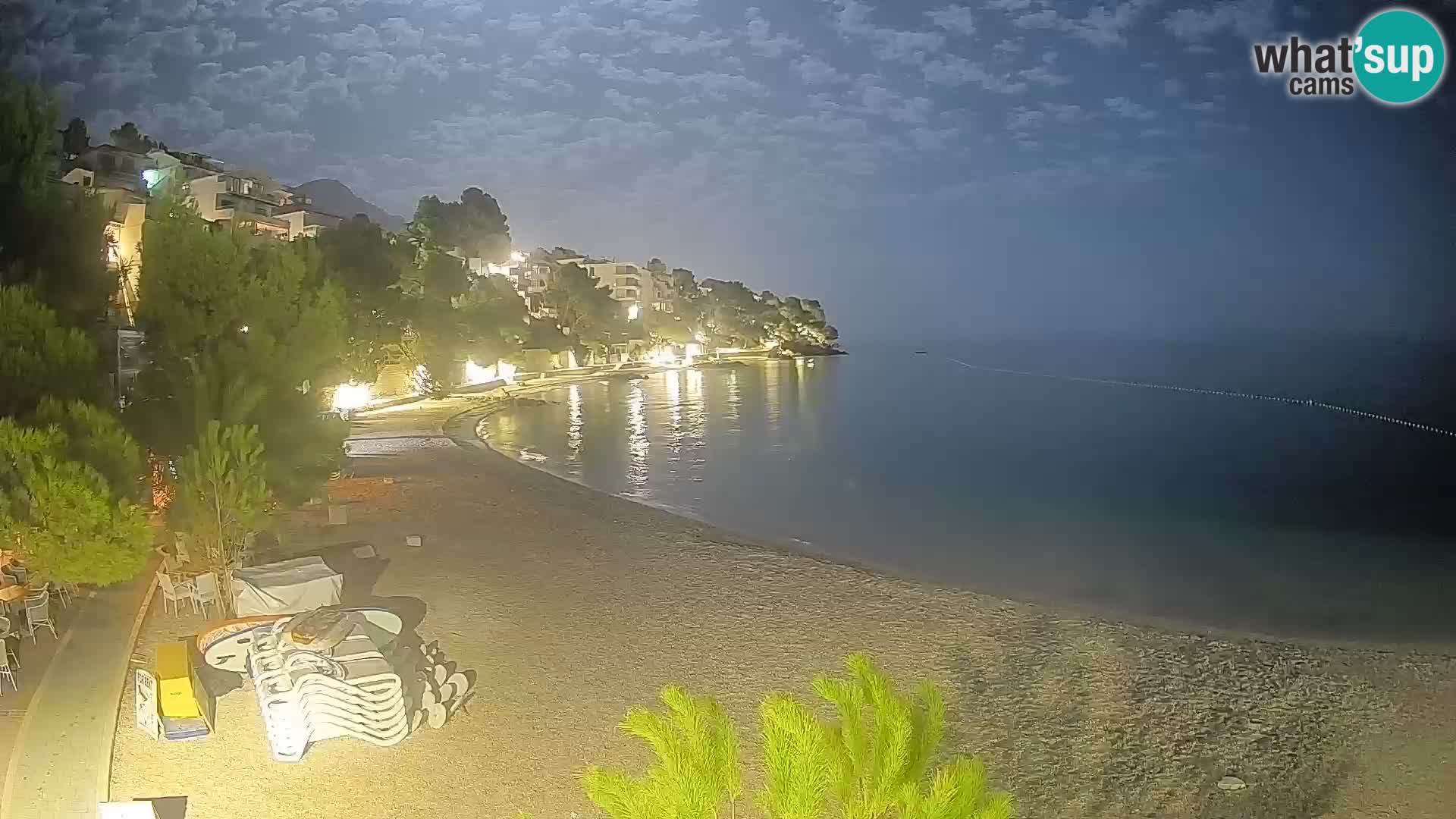Spletna kamera Plaža Lučica Brela – Pogled v živo na Jadransko obalo