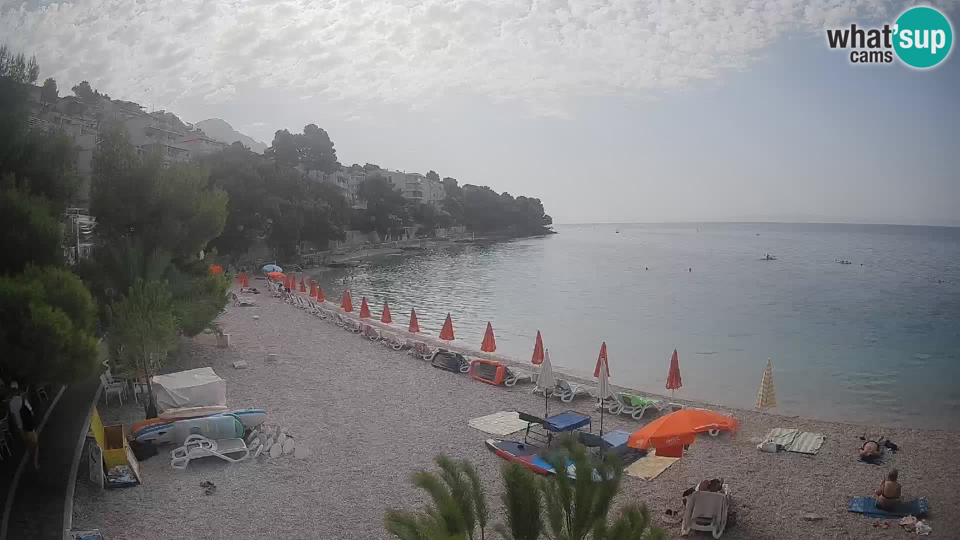 Web kamera Plaža Lučica Brela – Pogled uživo na jadransku obalu