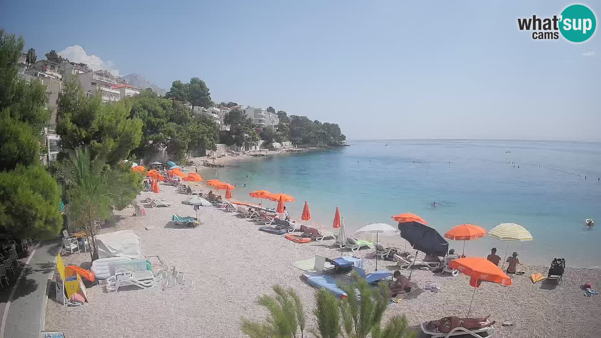 Webcam Lučica Strand Beach Brela – Liveblick von der Adriaküste