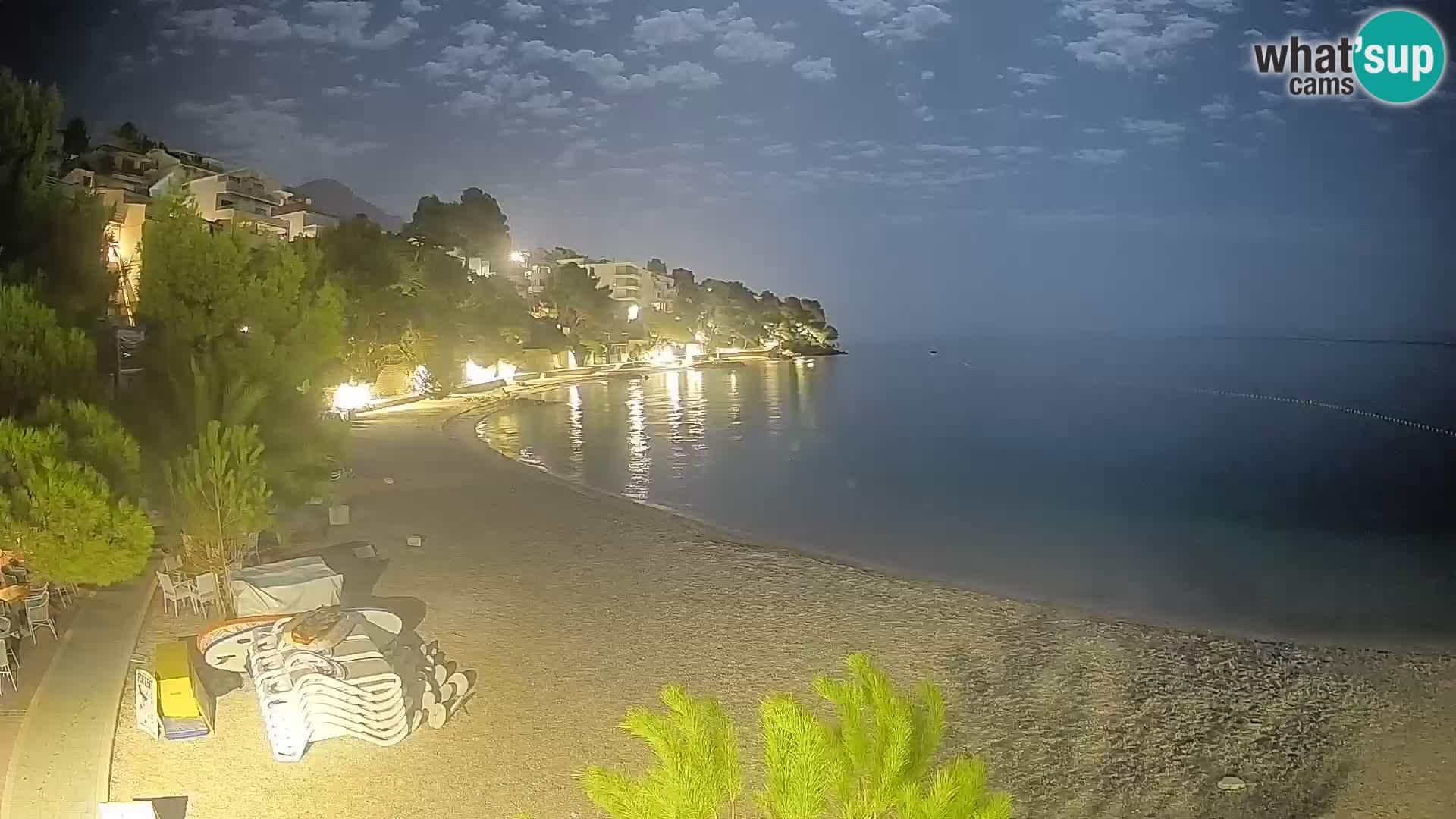 Webcam Lučica Strand Beach Brela – Liveblick von der Adriaküste