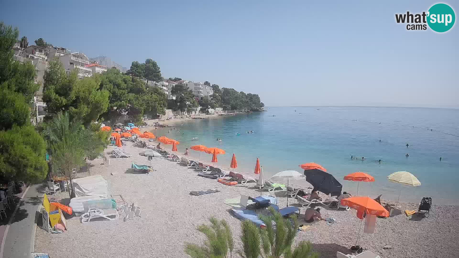 Webcam Lučica Strand Beach Brela – Liveblick von der Adriaküste